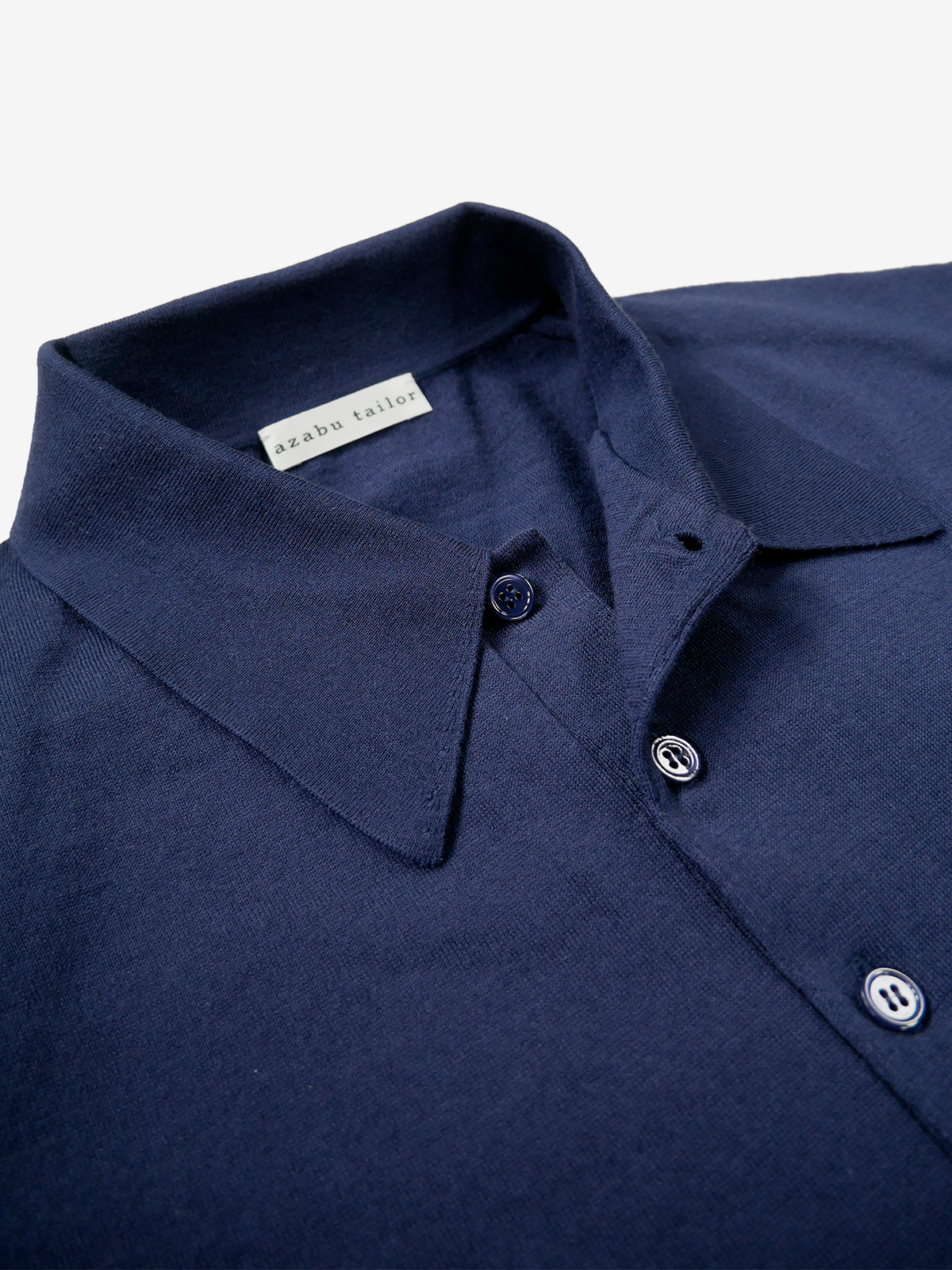 Cotton Knit Polo Shirt｜ブルー
