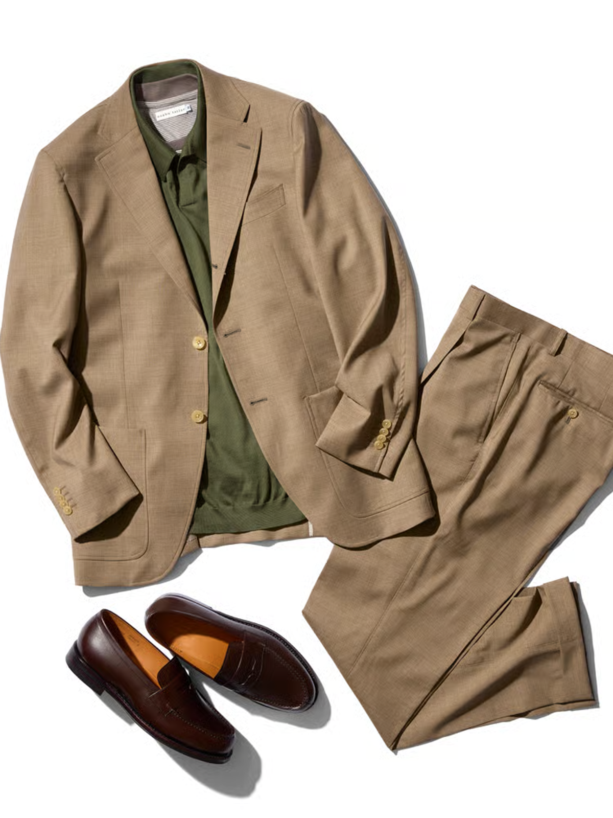 Cotton Knit Skipper Collar Polo Shirt｜グリーン