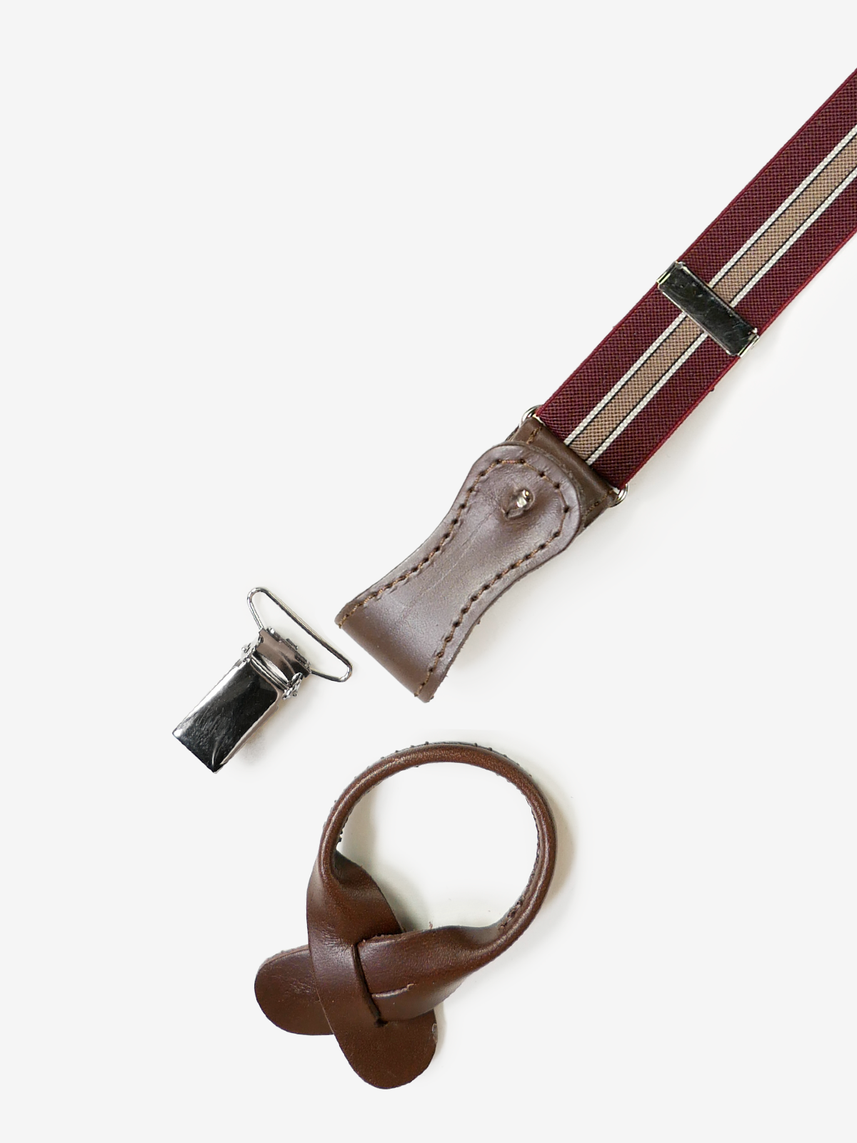 La Ducale｜Stripes Suspenders｜ボルドー