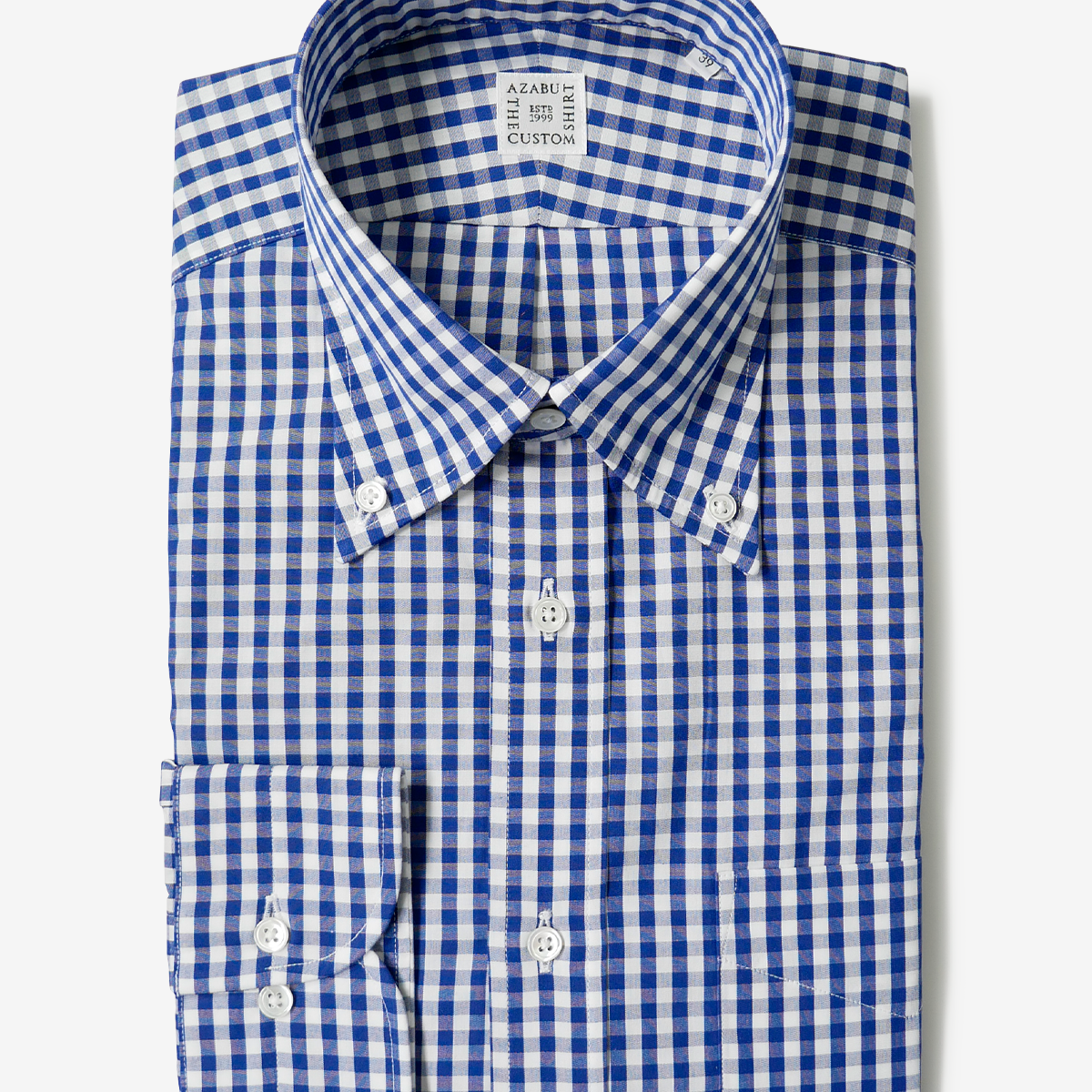 麻布 ザ・カスタムシャツ ｜ギンガムチェックシャツ｜ネイビー