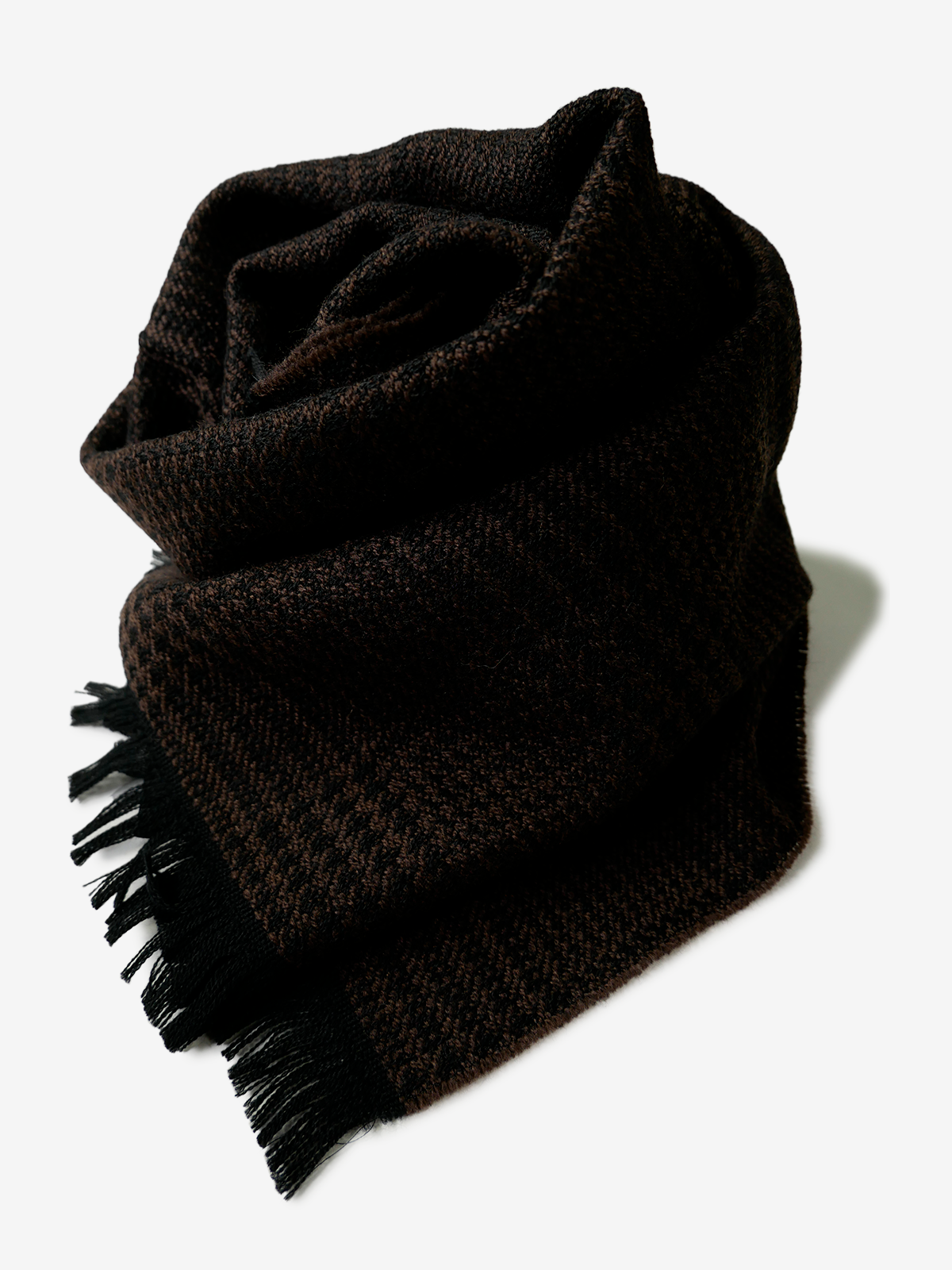 Glen plaid Wool Scarf｜ブラウン