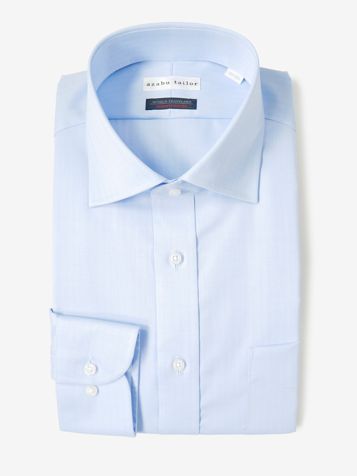 World Traveler Micro Herringbone Shirt｜サックス