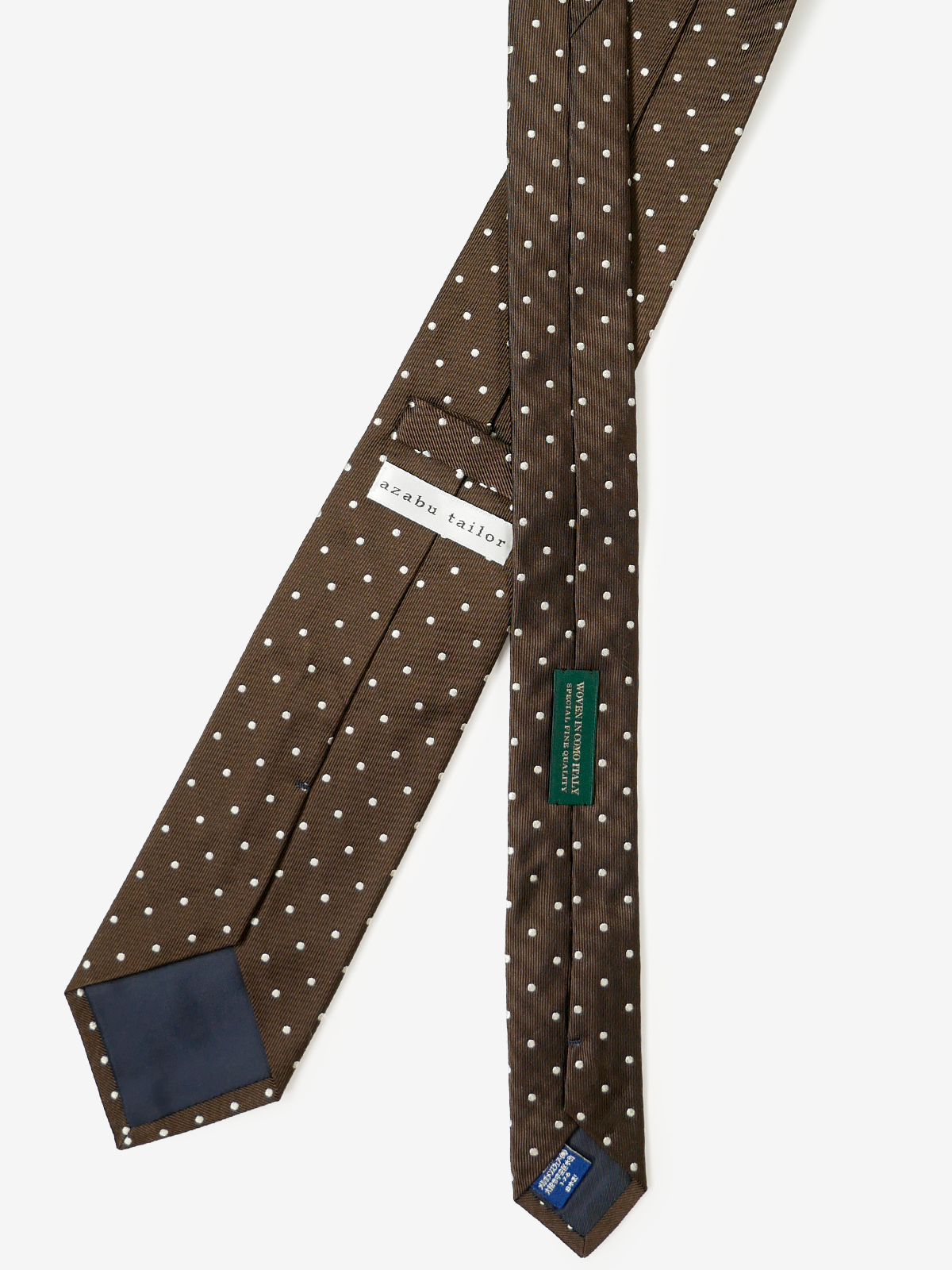 Mantero｜Polka Dot Tie｜ブラウン