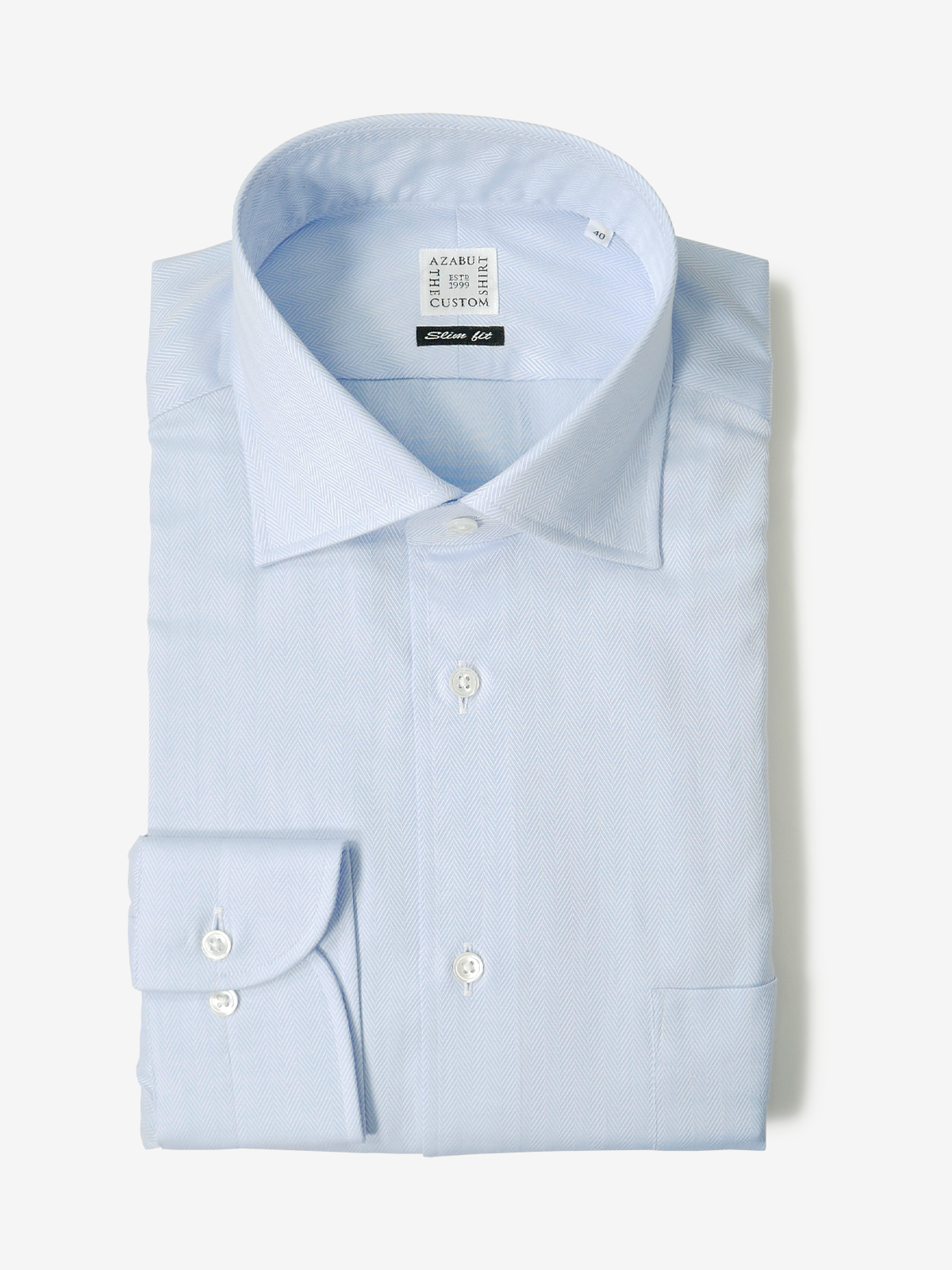 Herringbone Slim Fit Shirt｜サックス