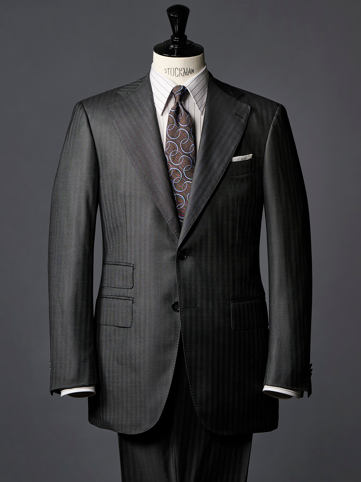 Seaward & Stearn｜Circle Pattern Tie｜ブラウン