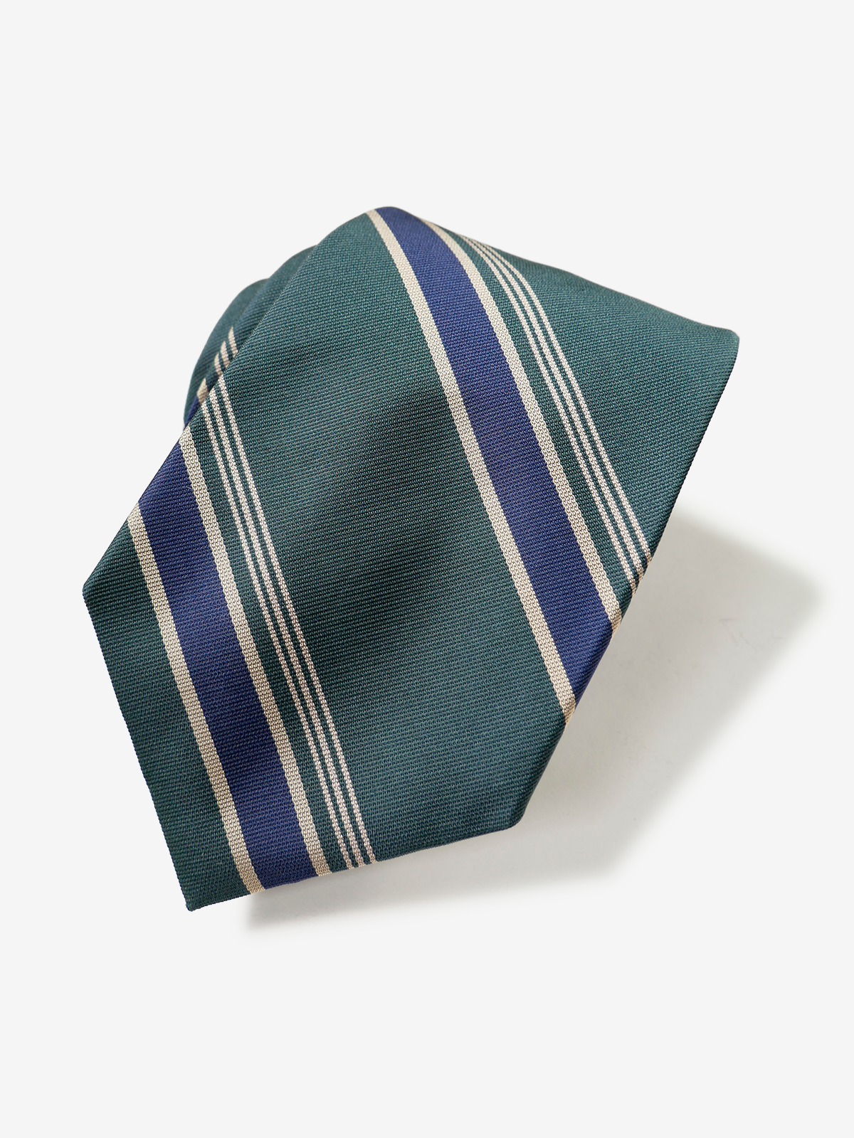 Classico Seta｜Regimental Striped Necktie｜グリーン