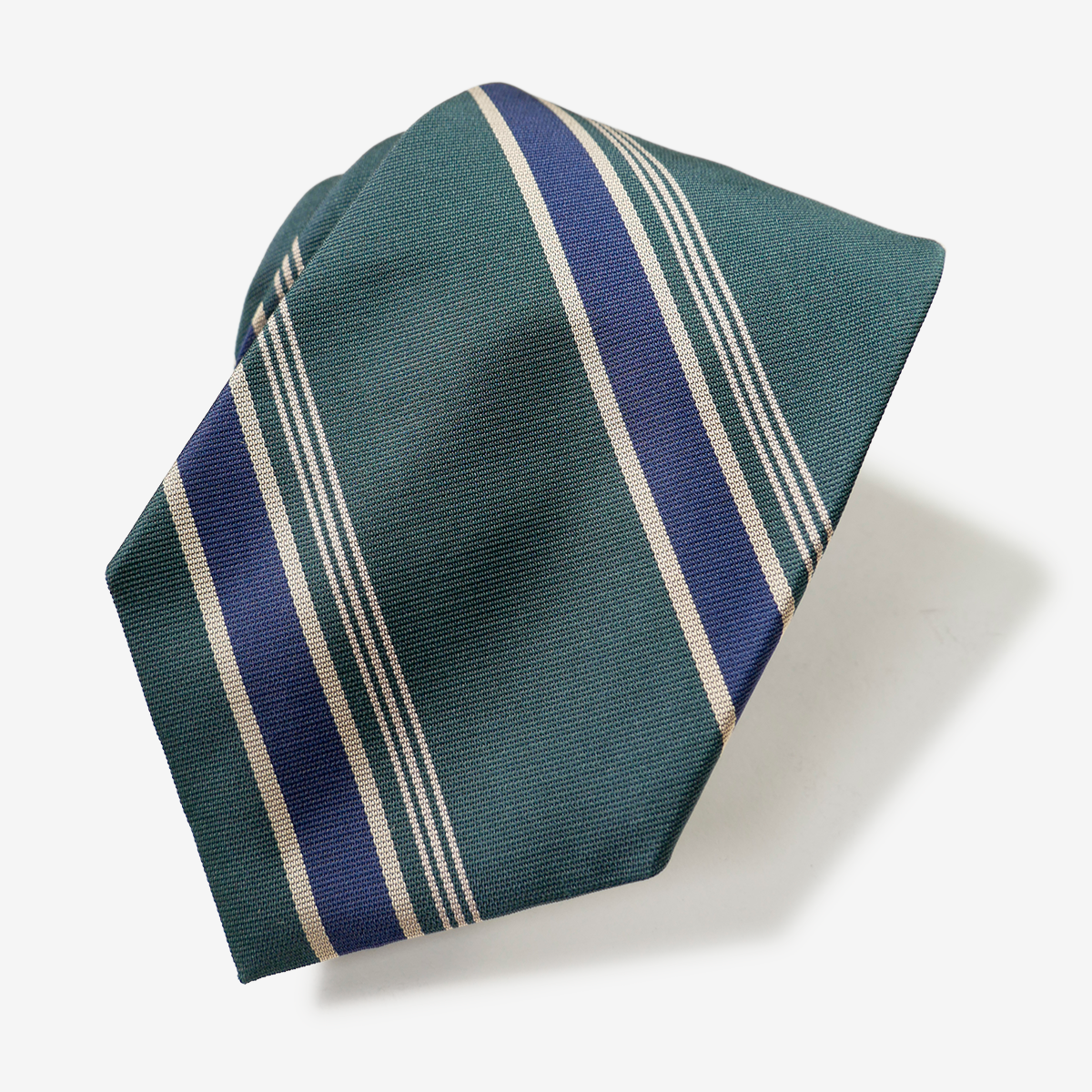 チンクワンタセイ　ネクタイ　ad&c AD&C ストライプ スフォデラート クラシコ セタ｜レジメンタルストライプネクタイ｜グリーン