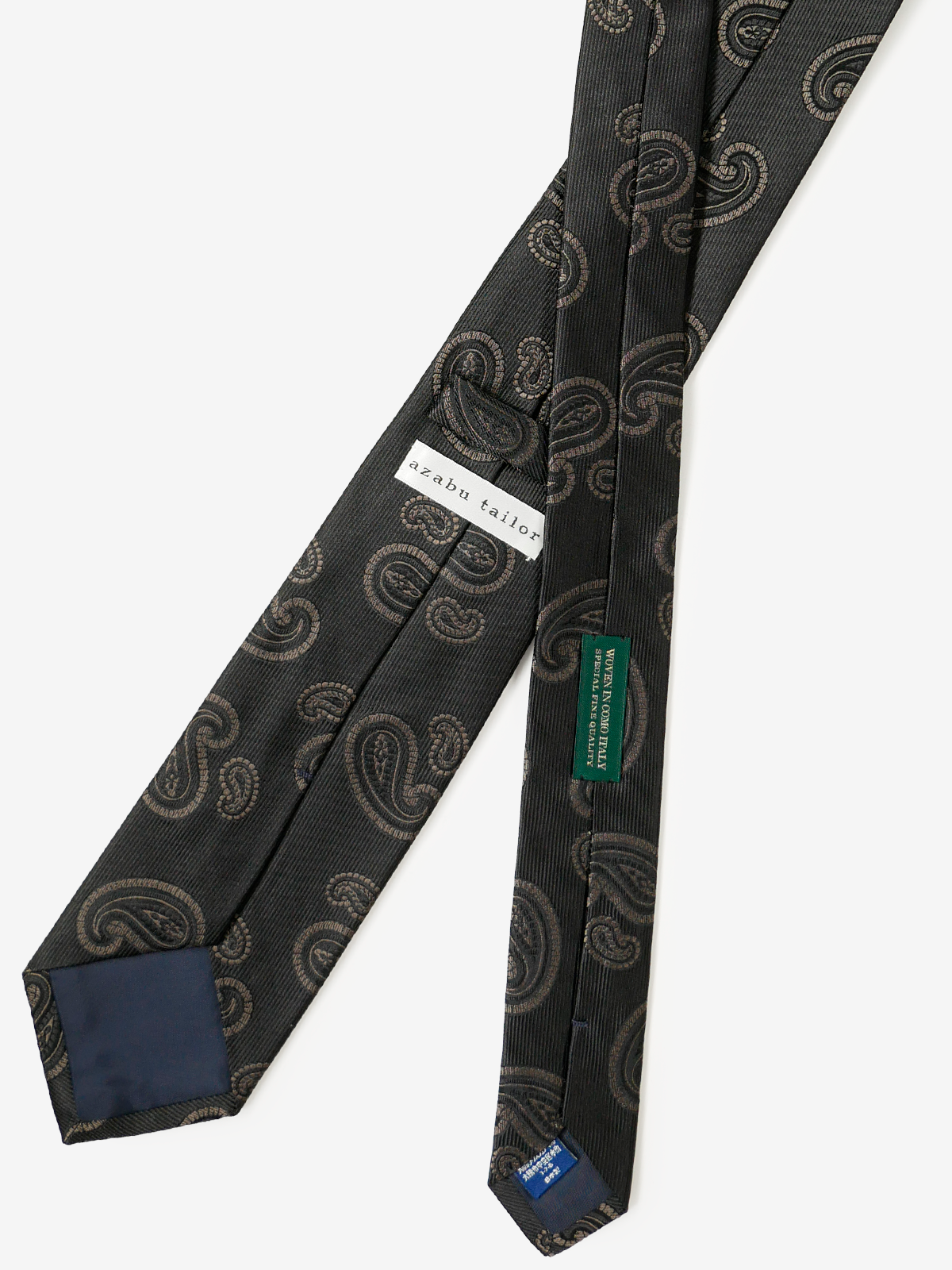 Mantero｜Paisley Neat Tie｜ブラック