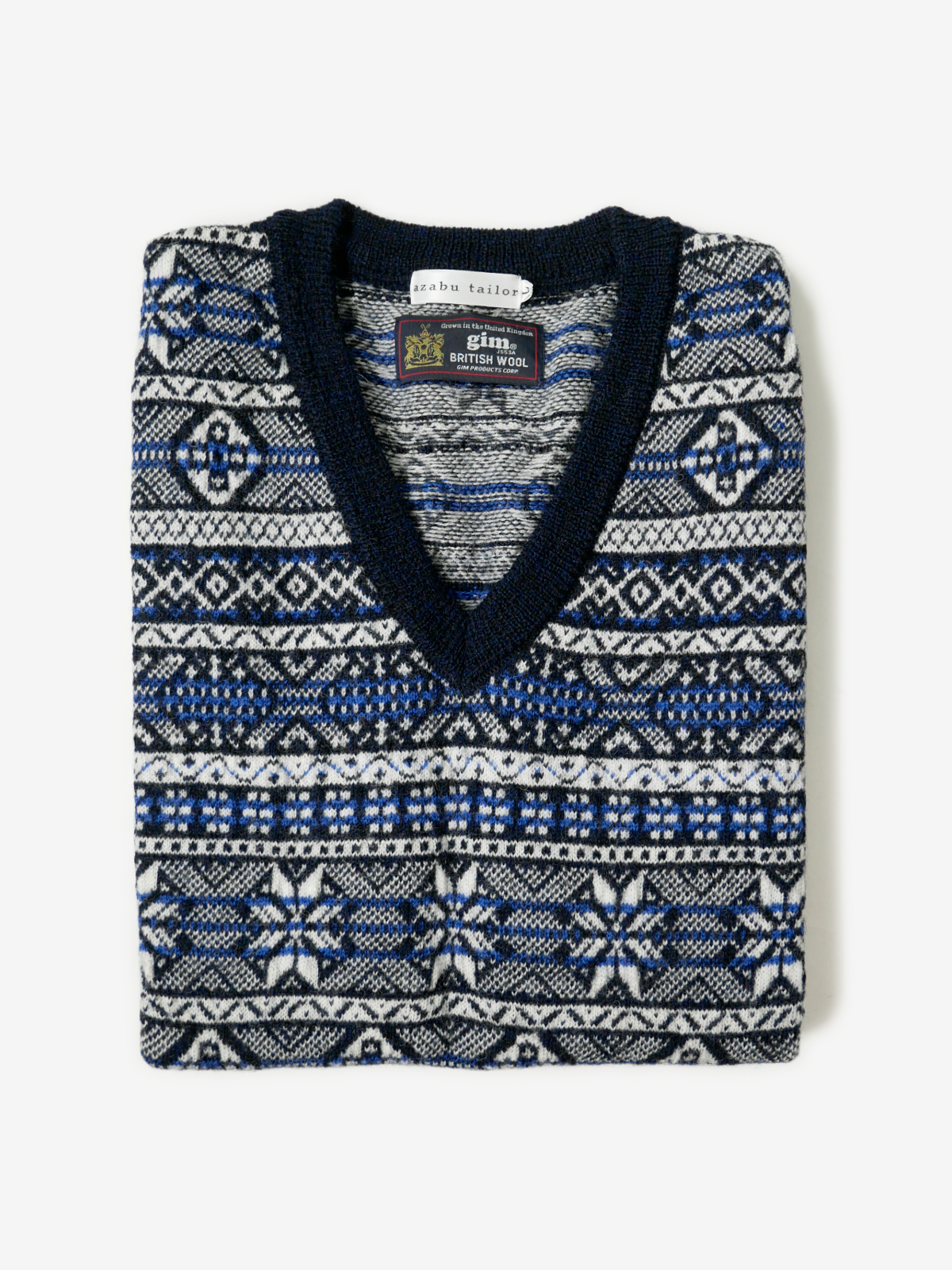 Fair Isle Wool Sweater Vest｜ネイビー