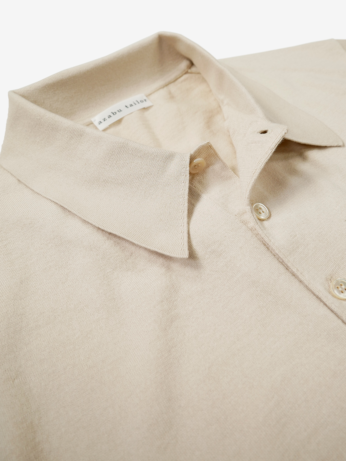 Cotton Knit Polo Shirt｜ベージュ