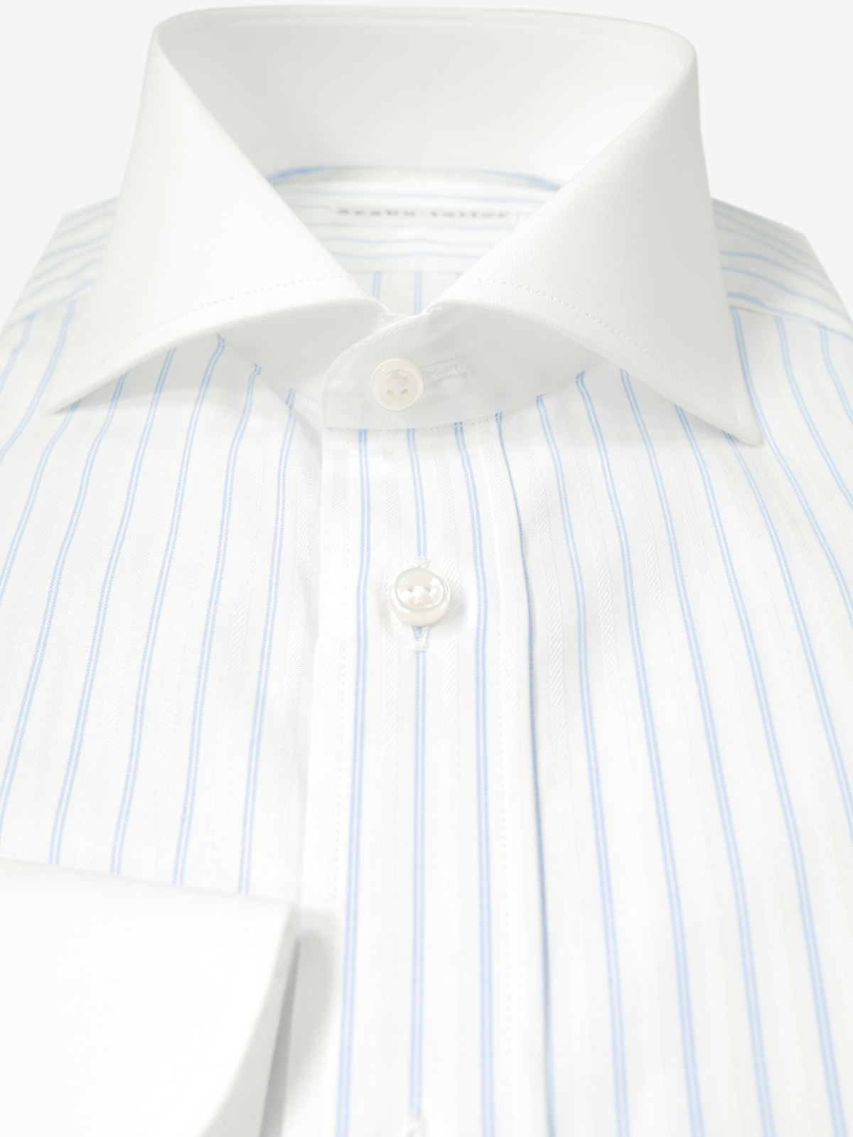 Striped Shirt With White Collar ｜ブルー
