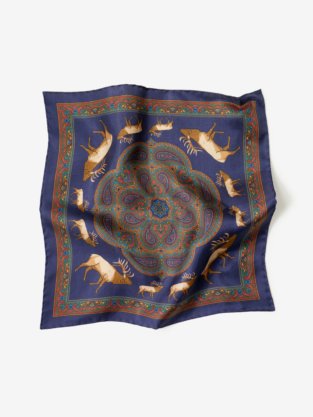 ROBERT KEYTE｜Silk Pocket Square｜ネイビー