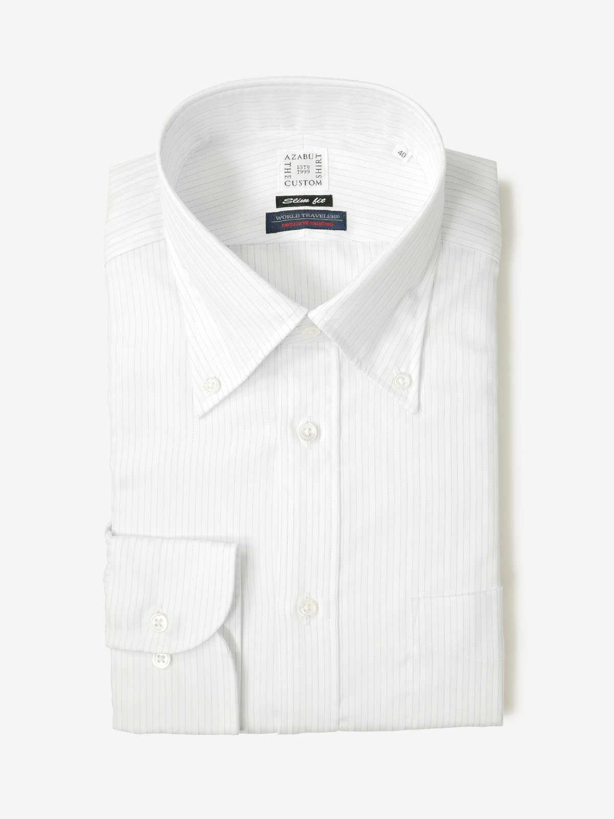 Striped Slim Fit Shirt｜ブルー