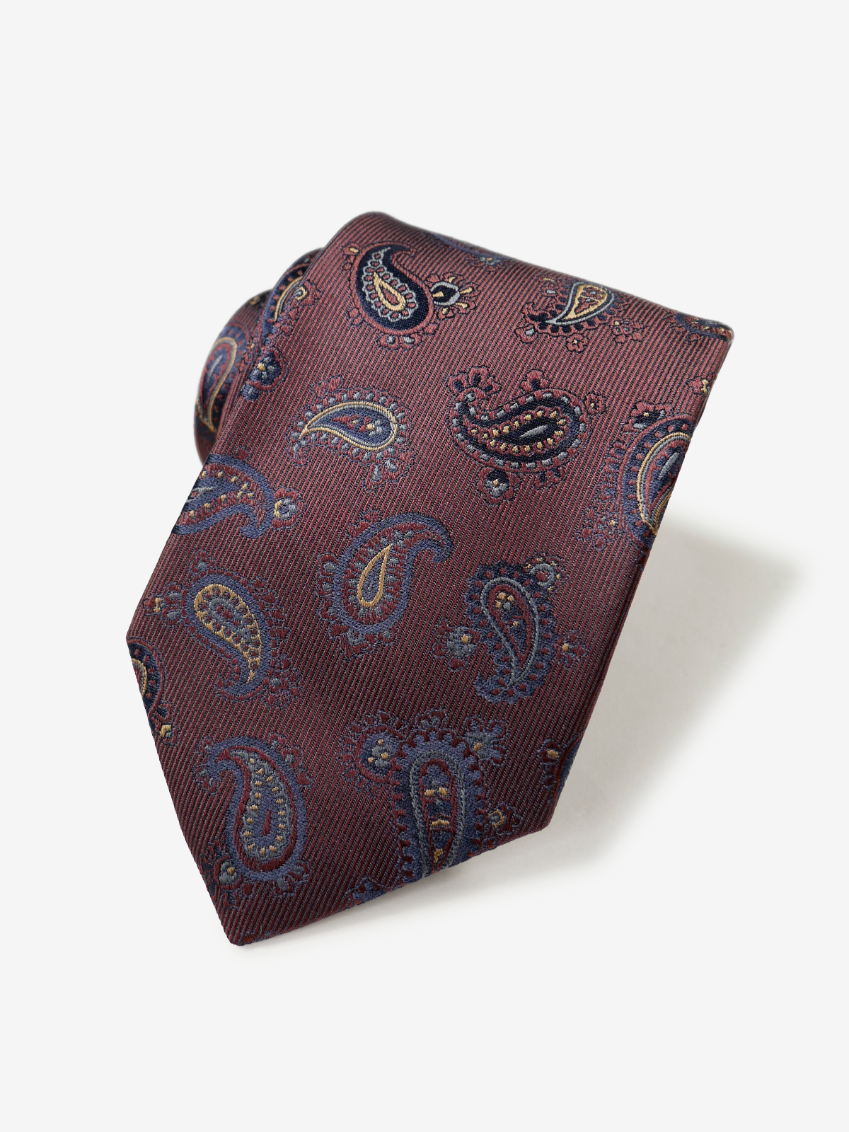 Mantero｜Paisley Neat Tie｜ボルドー