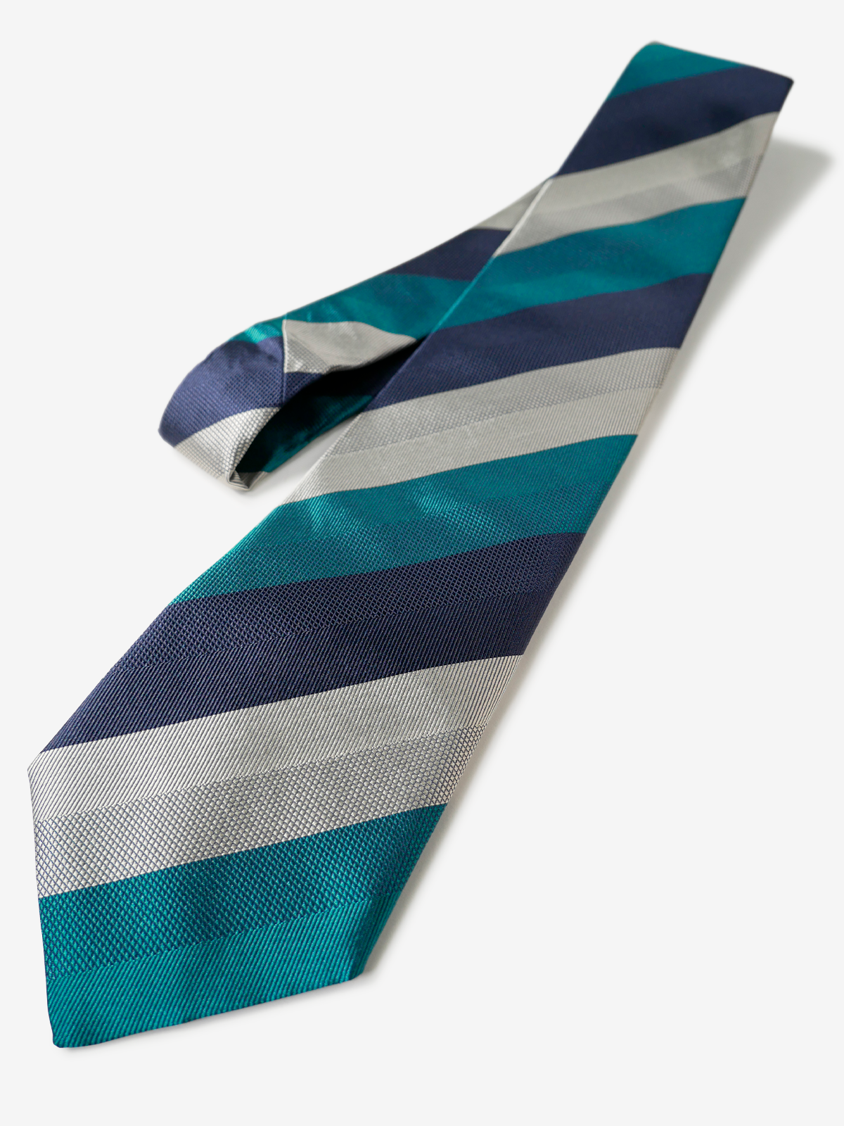 Classico Seta｜Stripe Tie｜ブルーグリーン