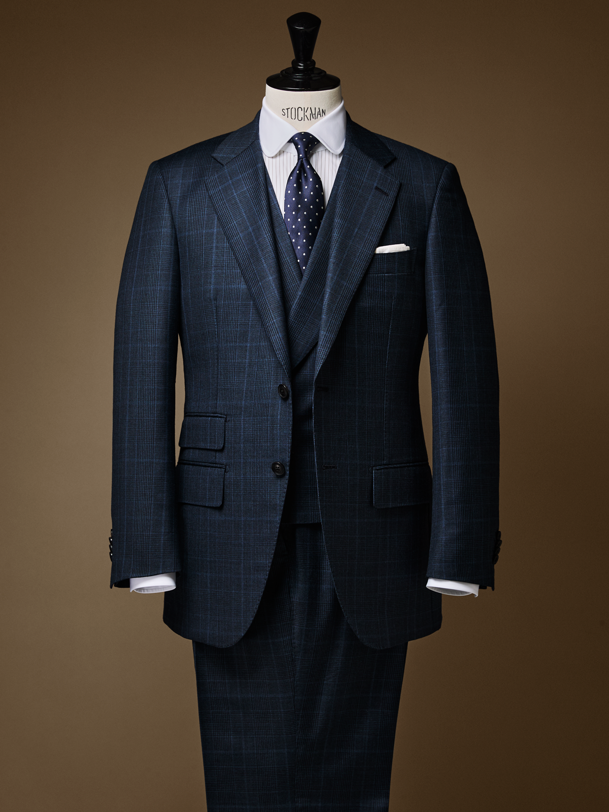 Mantero｜Polka Dot Tie｜ネイビー