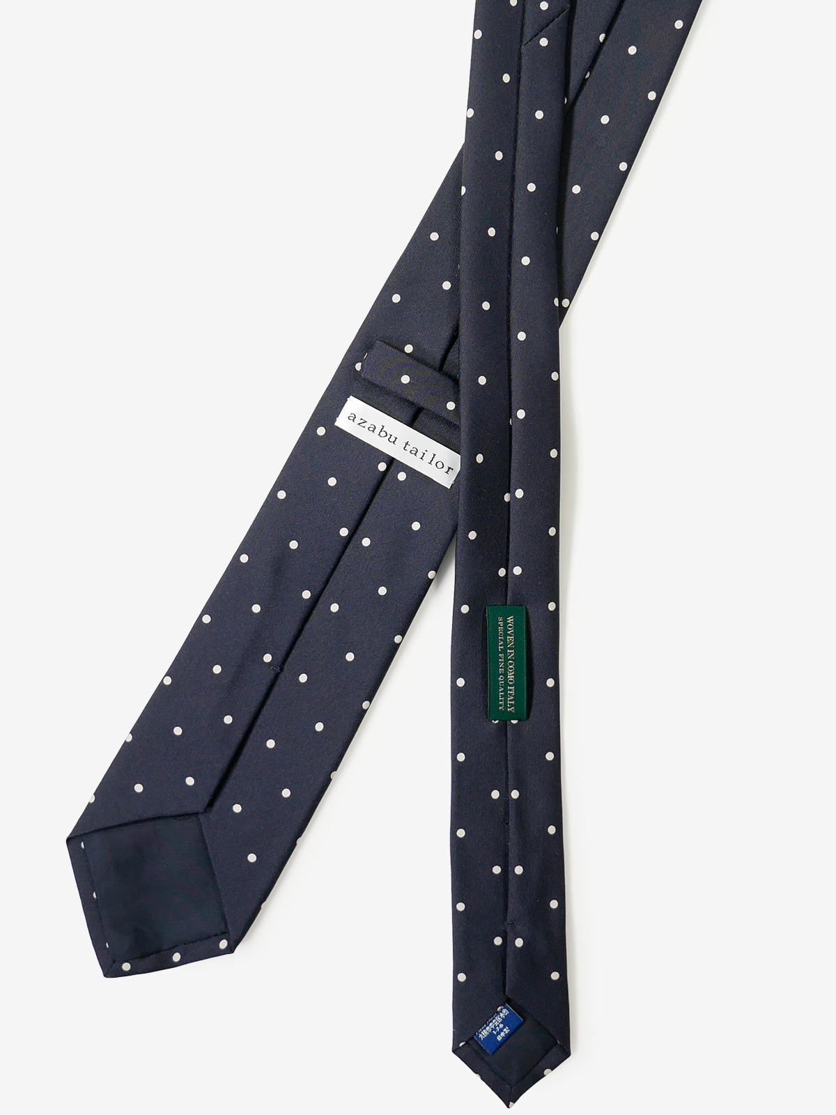 Mantero｜Polka Dot Tie｜ネイビー