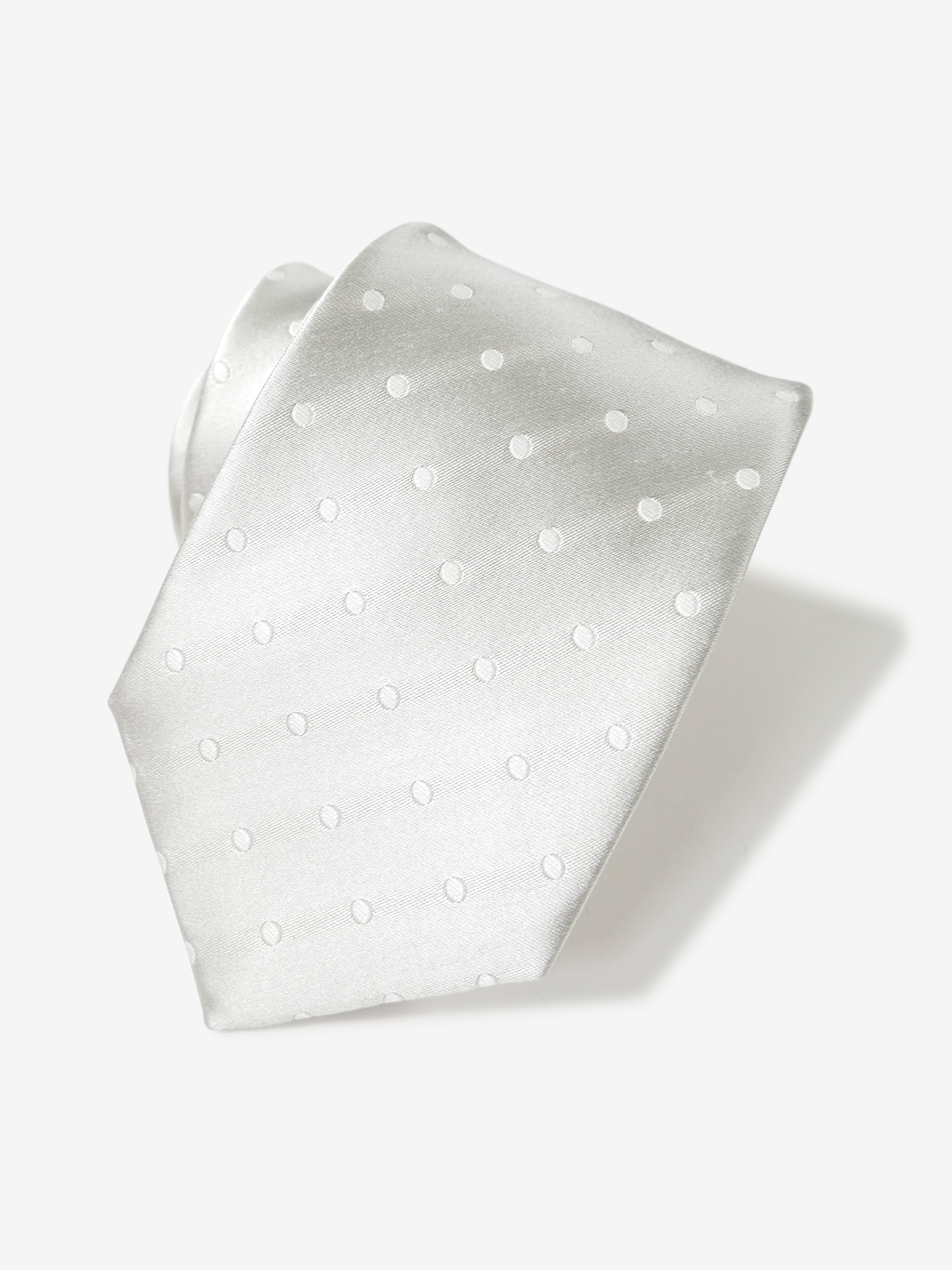 Polka Dot Satin Tie｜シルバー