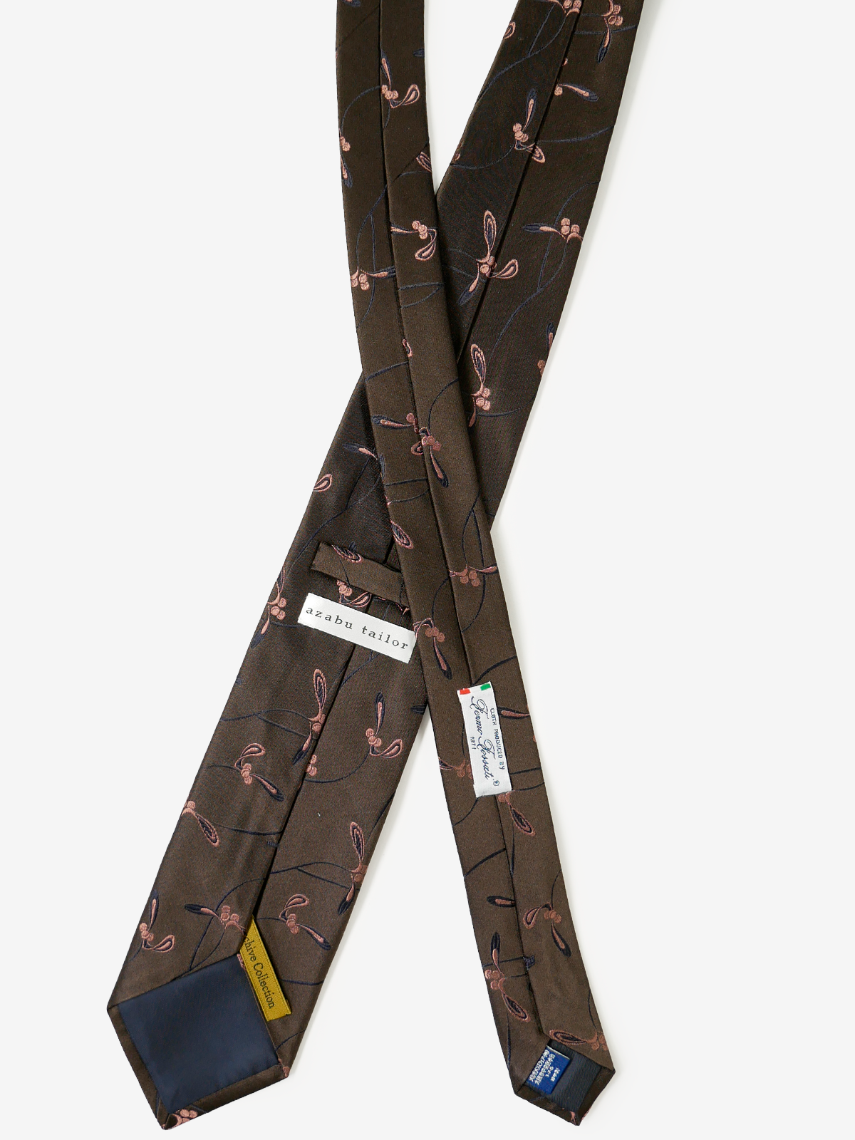 Fermo Fossati｜Floral Neat Tie｜ブラウン