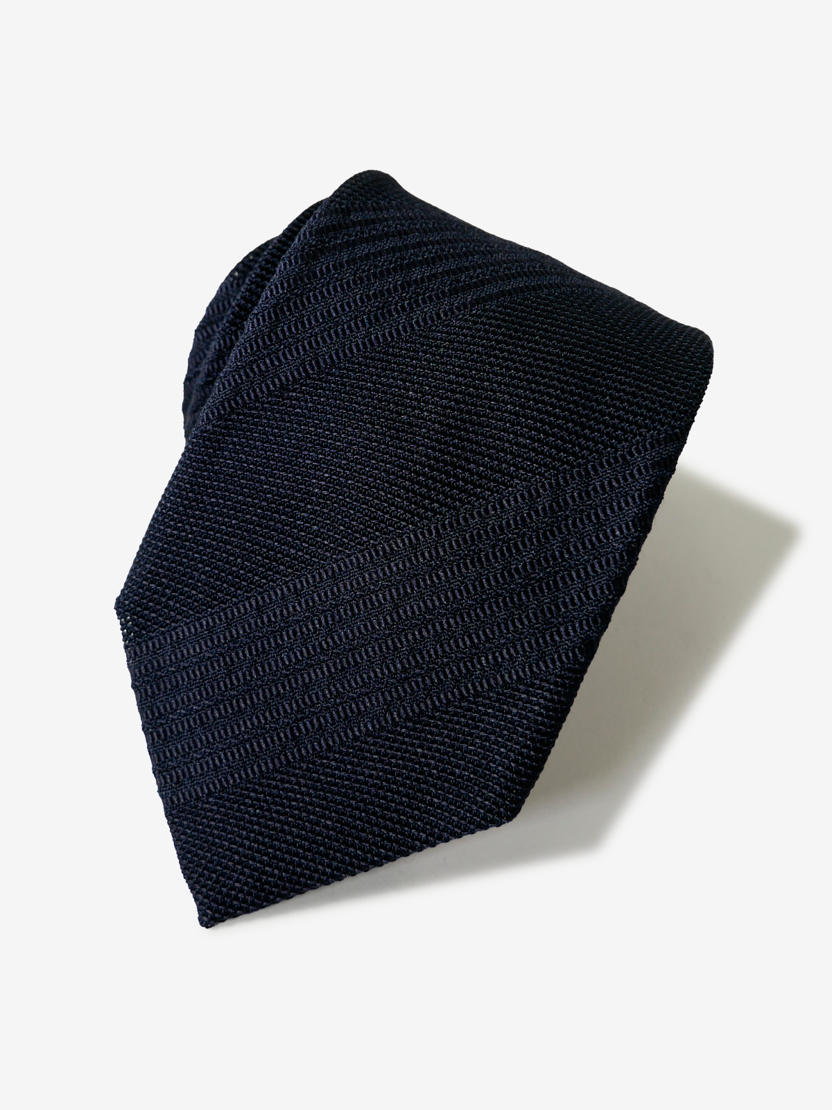 Fermo Fossati｜Striped Garza Fina Tie｜ネイビー