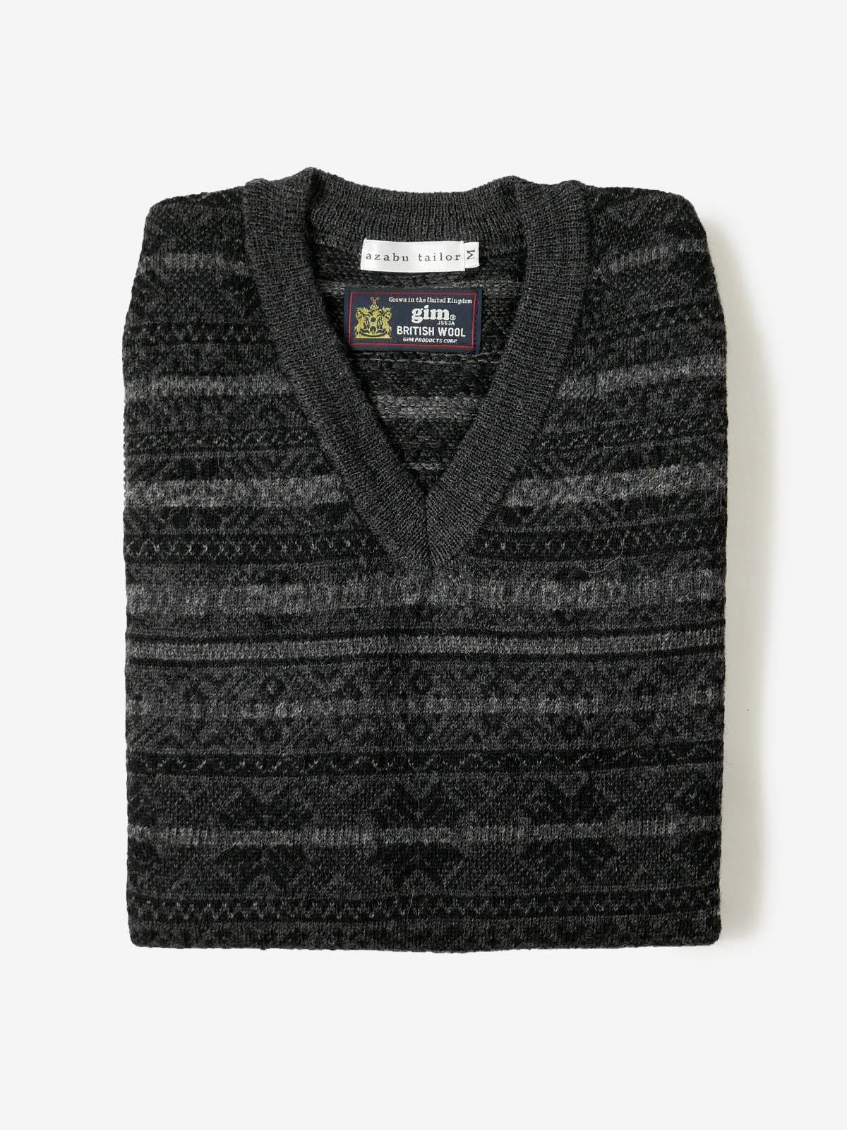 Fair Isle Wool Sweater Vest｜チャコールグレー