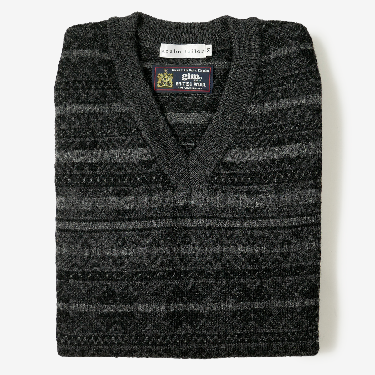 マーガレットハウエル　フェアアイル　ニットベスト　サイズⅡ　チャコールグレー マーガレットハウエル フェアアイル ニットベスト サイズⅡ