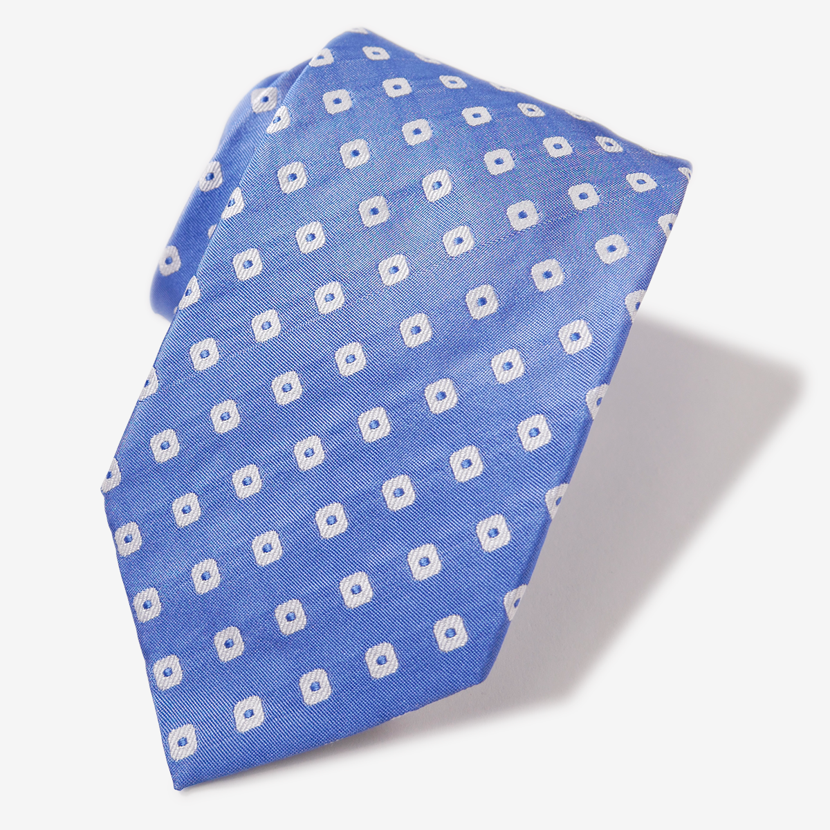 タグ付き 未使用 ブリューワー ブルー 小紋 ネクタイ イタリア製ブルー