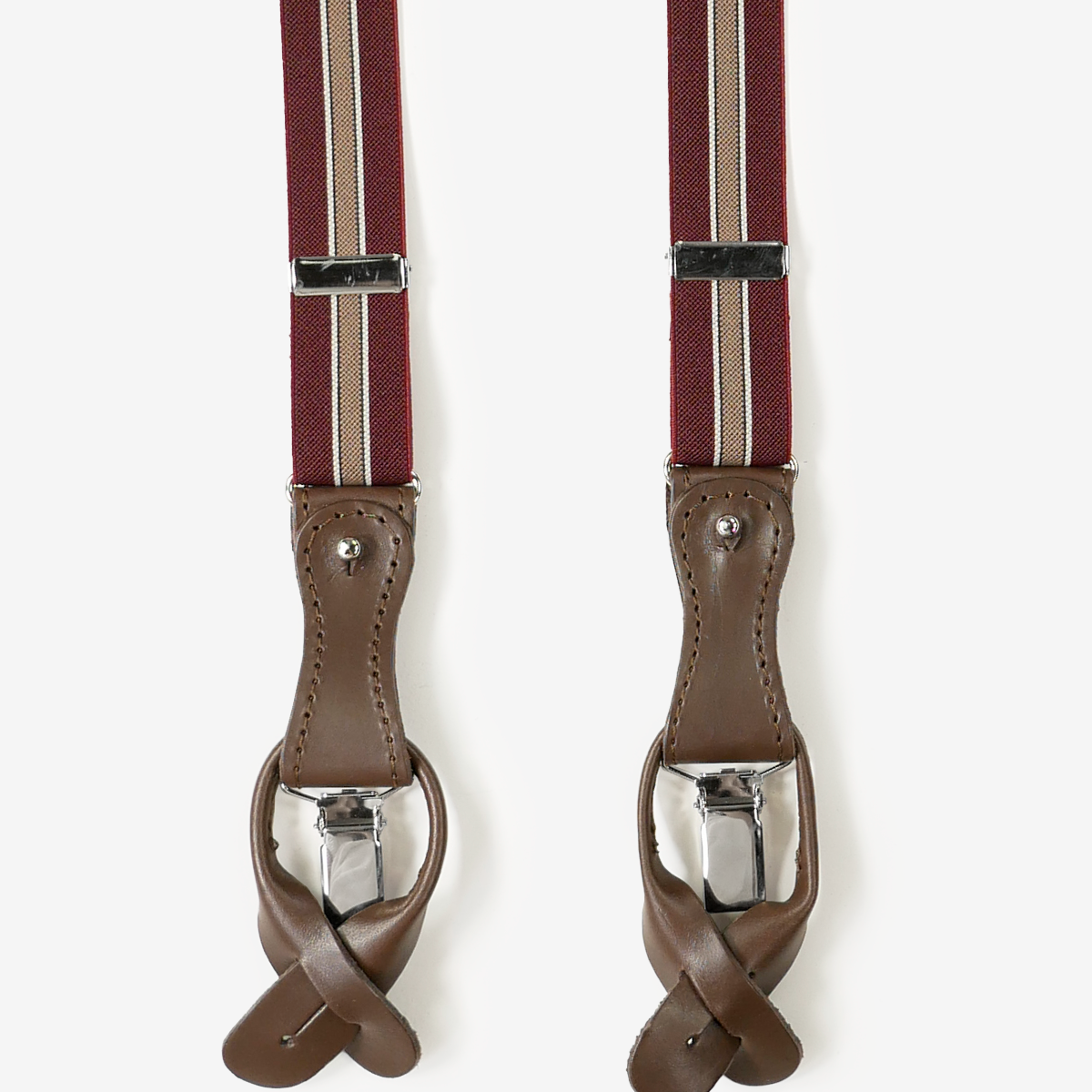 ラ・デュカル｜ストライプサスペンダー｜ボルドー