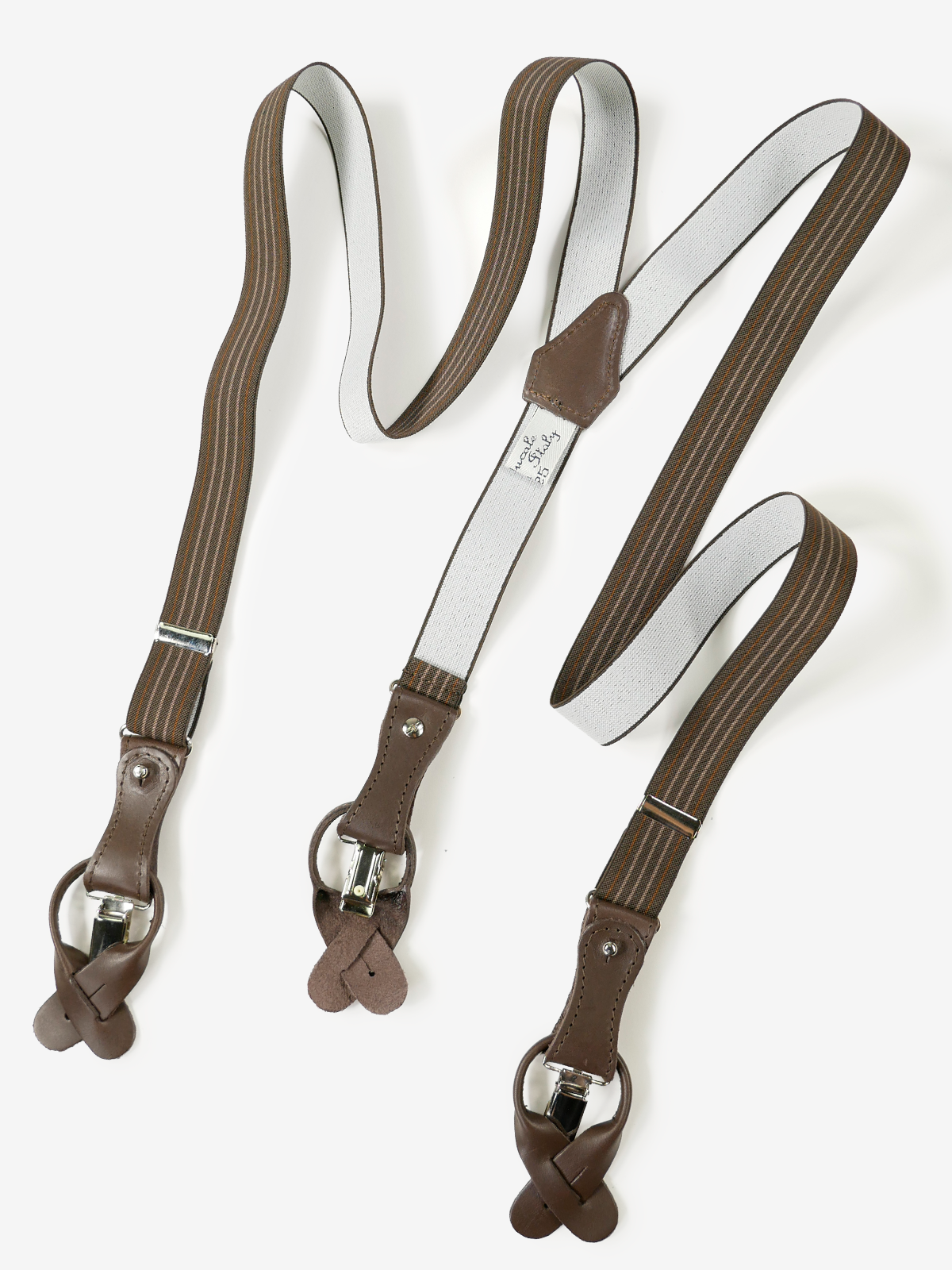 La Ducale｜Stripes Suspenders｜ブラウン