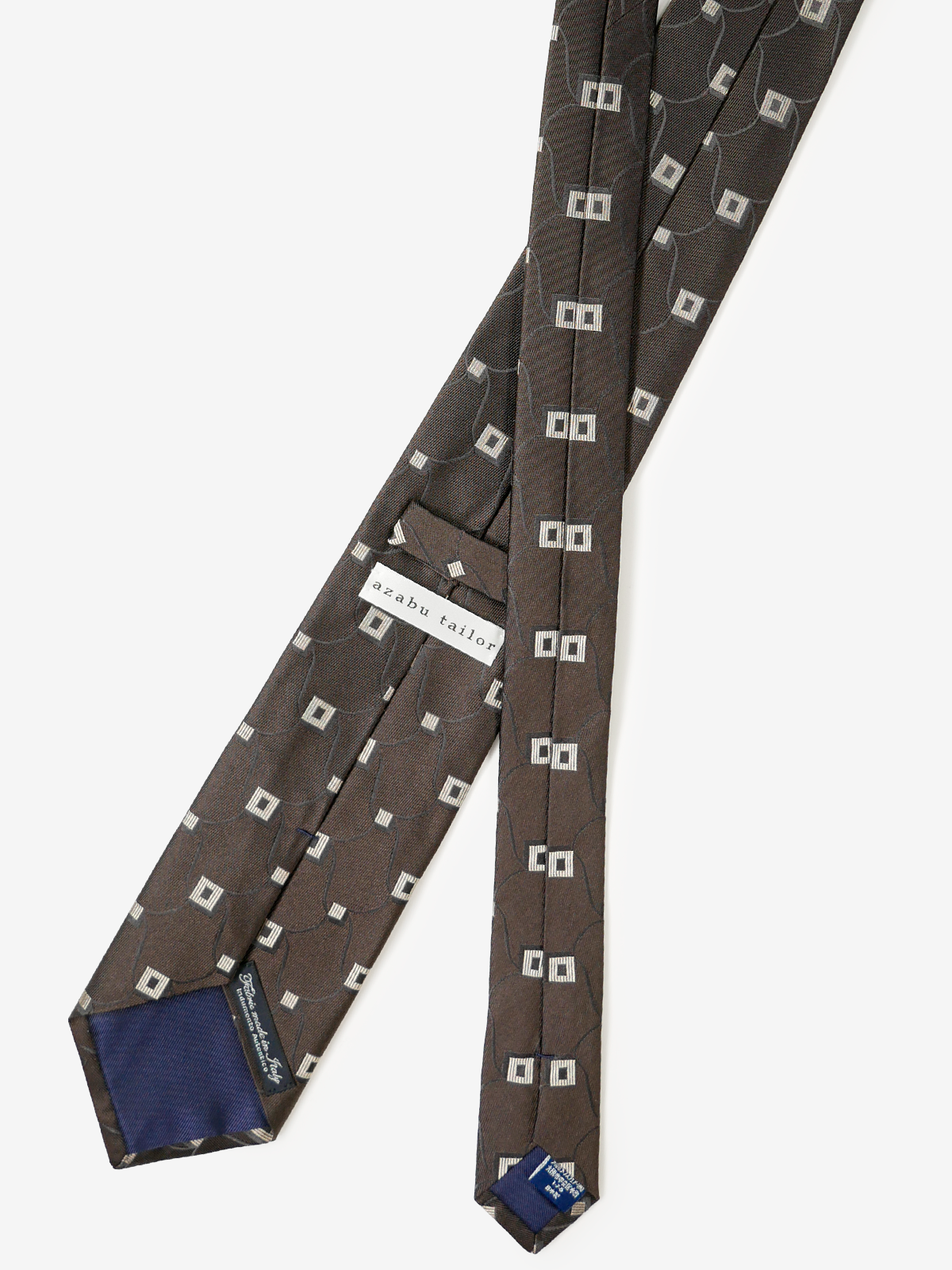 Classico Seta｜Double Square Neat Tie｜ブラウン