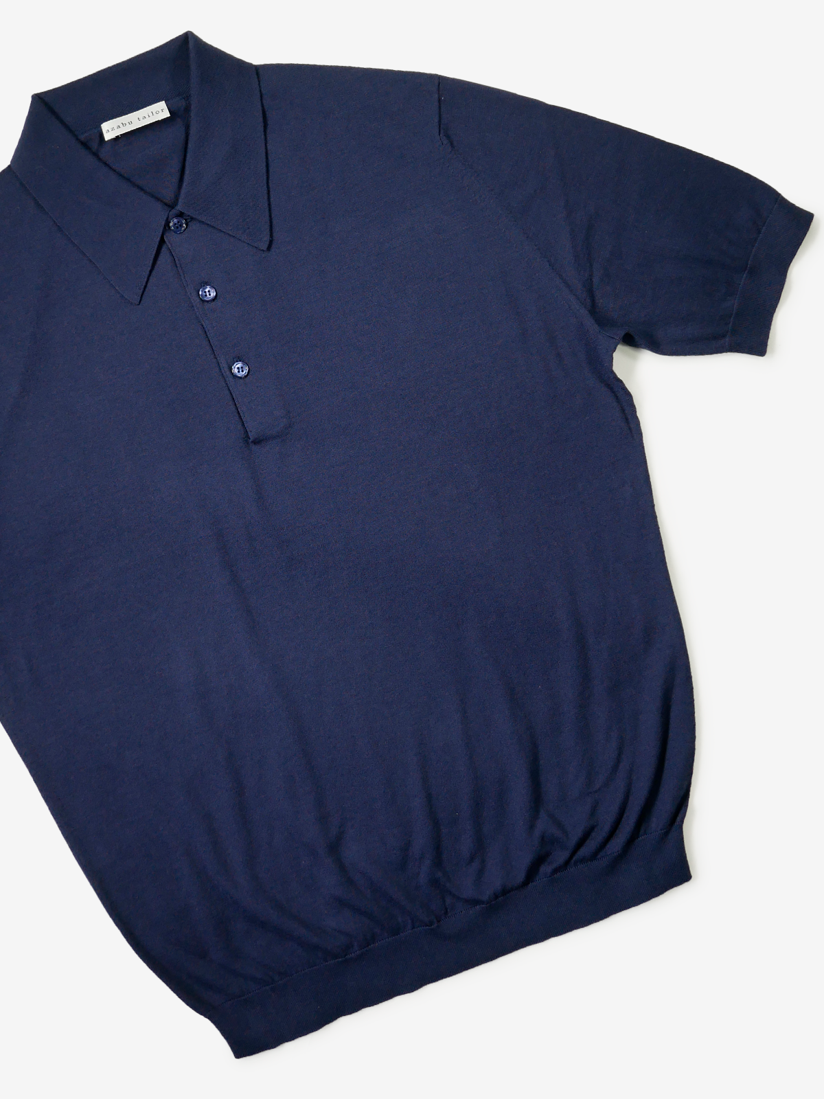 Cotton Knit Polo Shirt｜ブルー