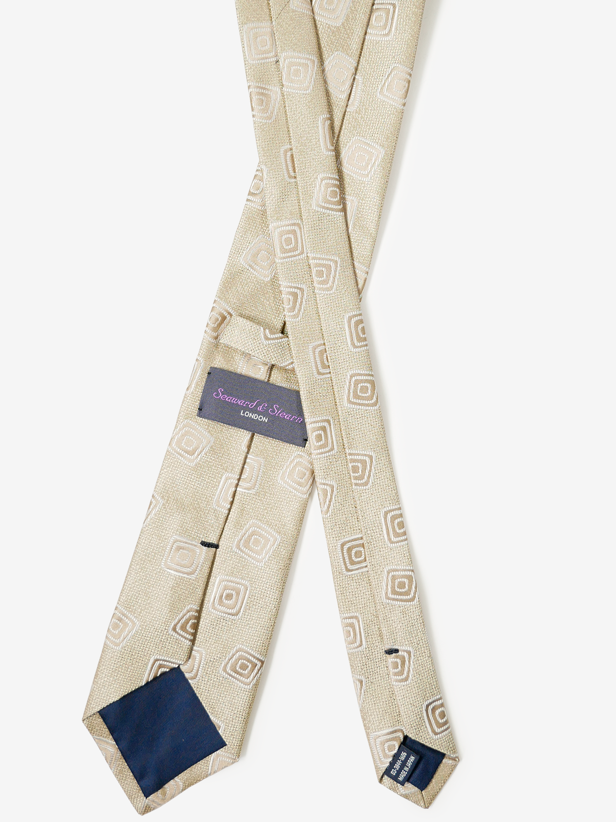 Seaward & Stearn｜Geo Pattern Neat Tie｜ベージュ