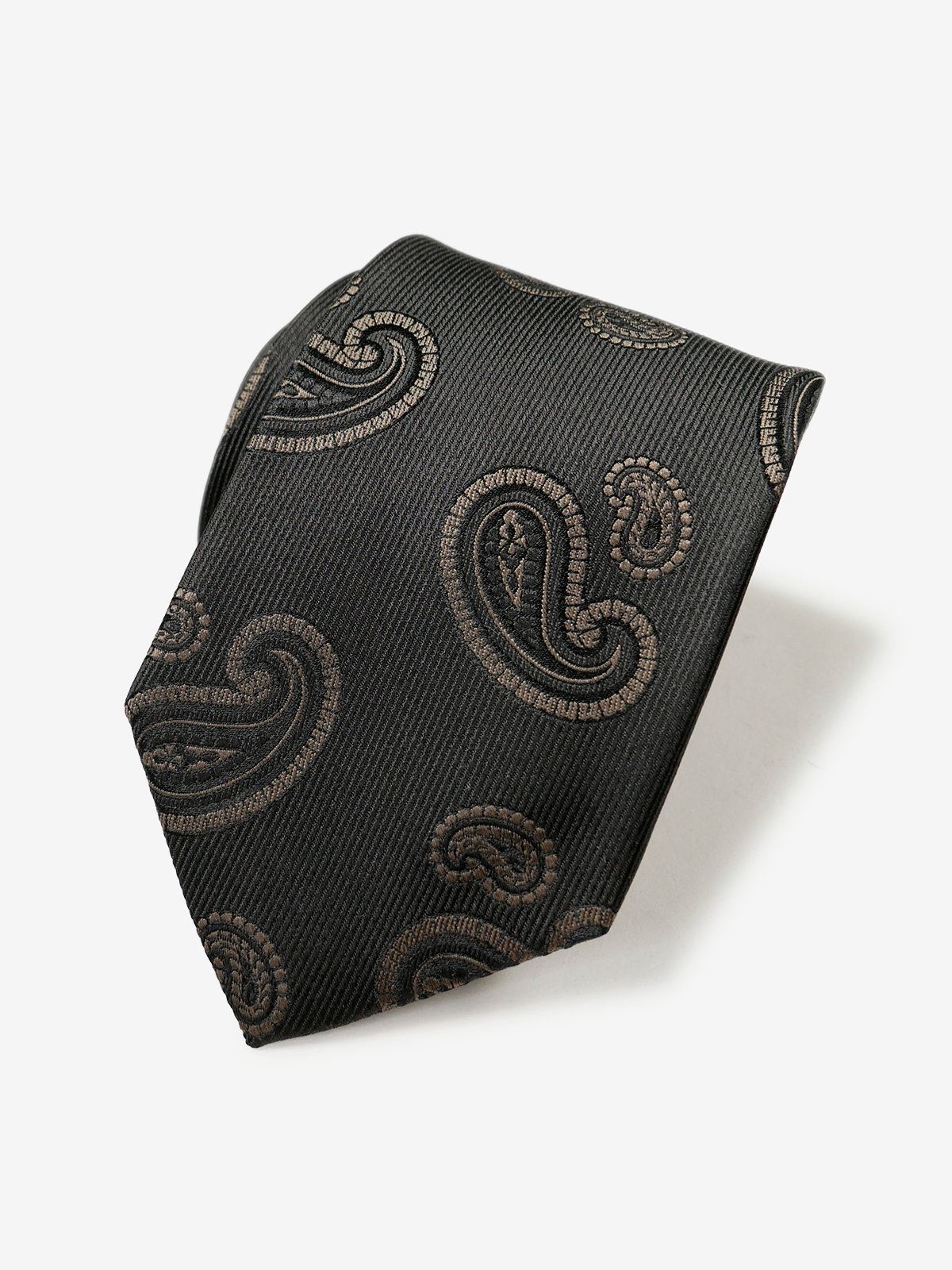 Mantero｜Paisley Neat Tie｜ブラック