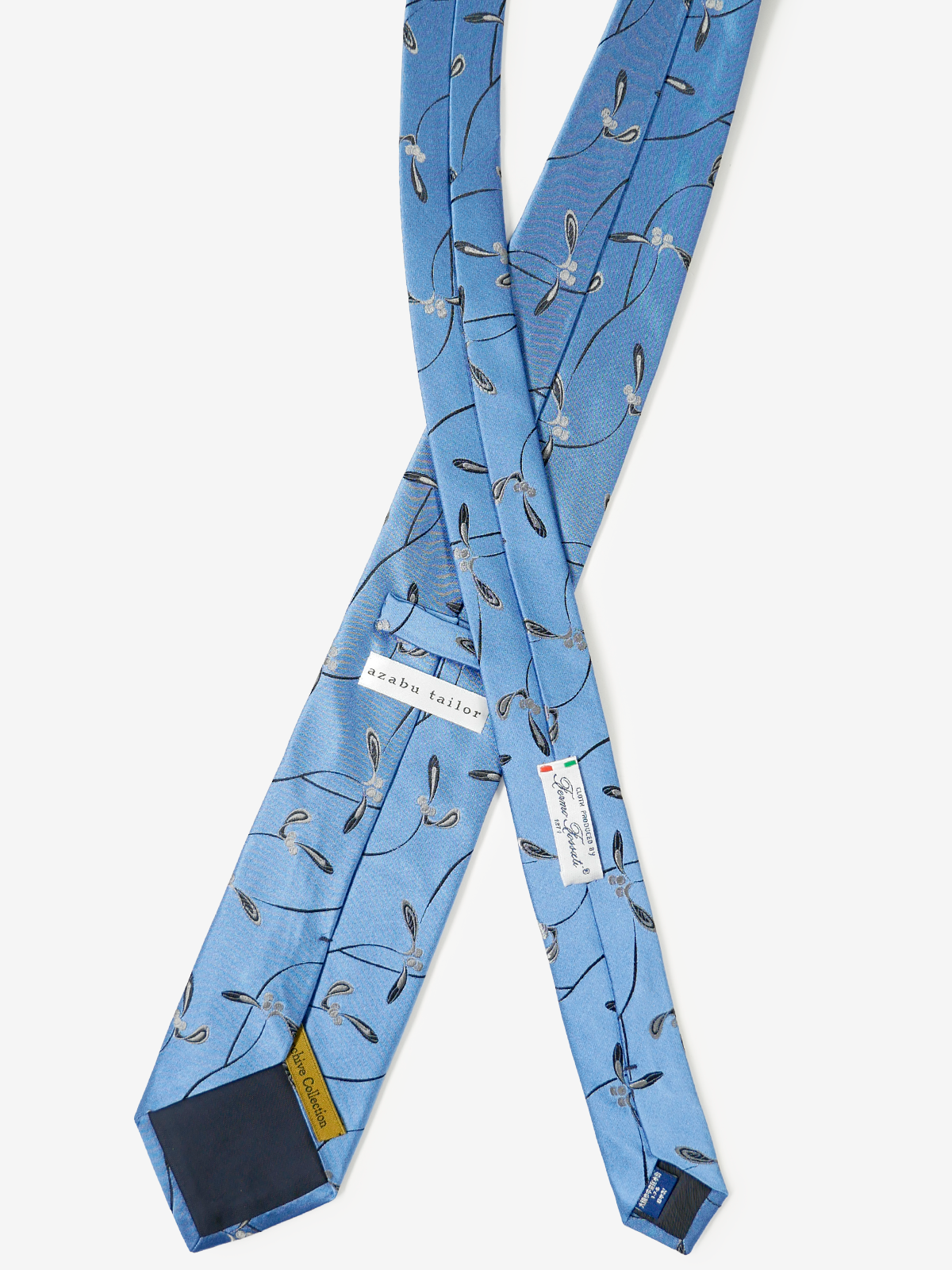 Fermo Fossati｜Floral Neat Tie｜ブルー