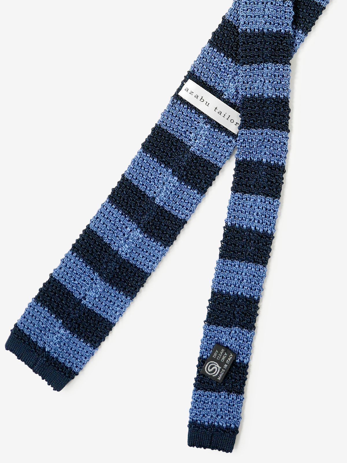 Knitted Stripe Tie｜ネイビー