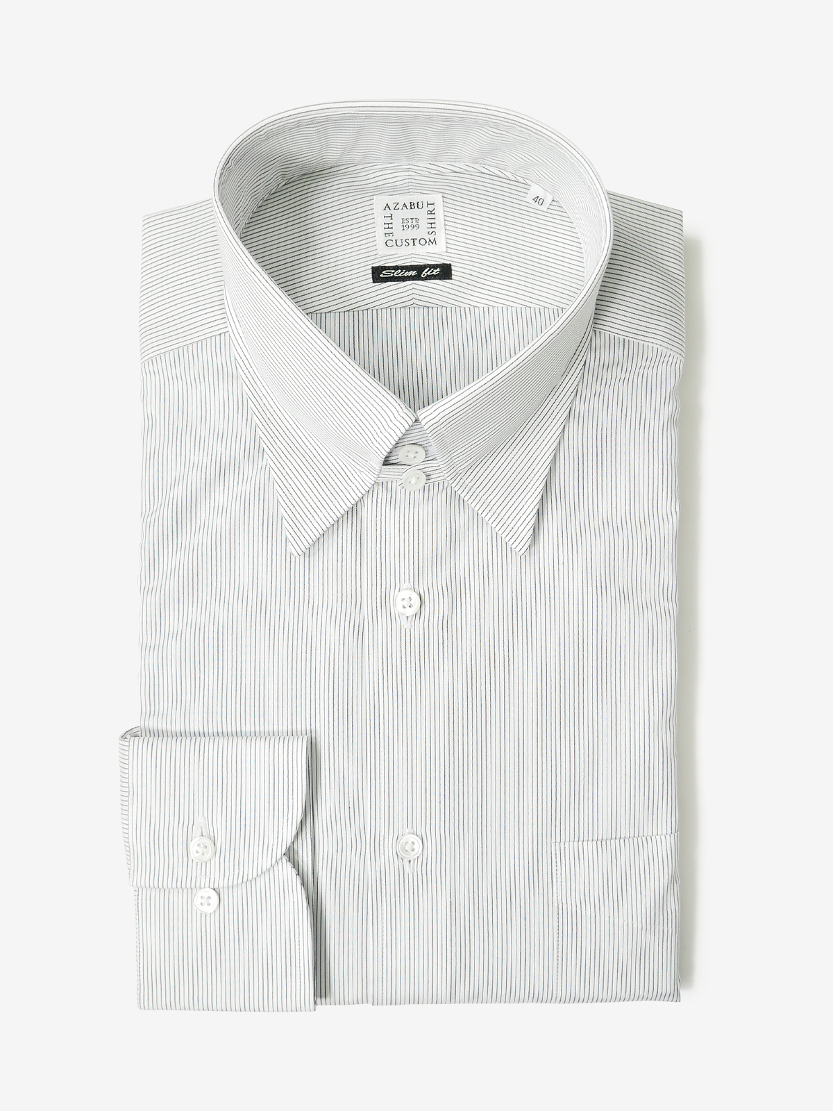 Tab Collar Slim Fit Shirt｜ブラック