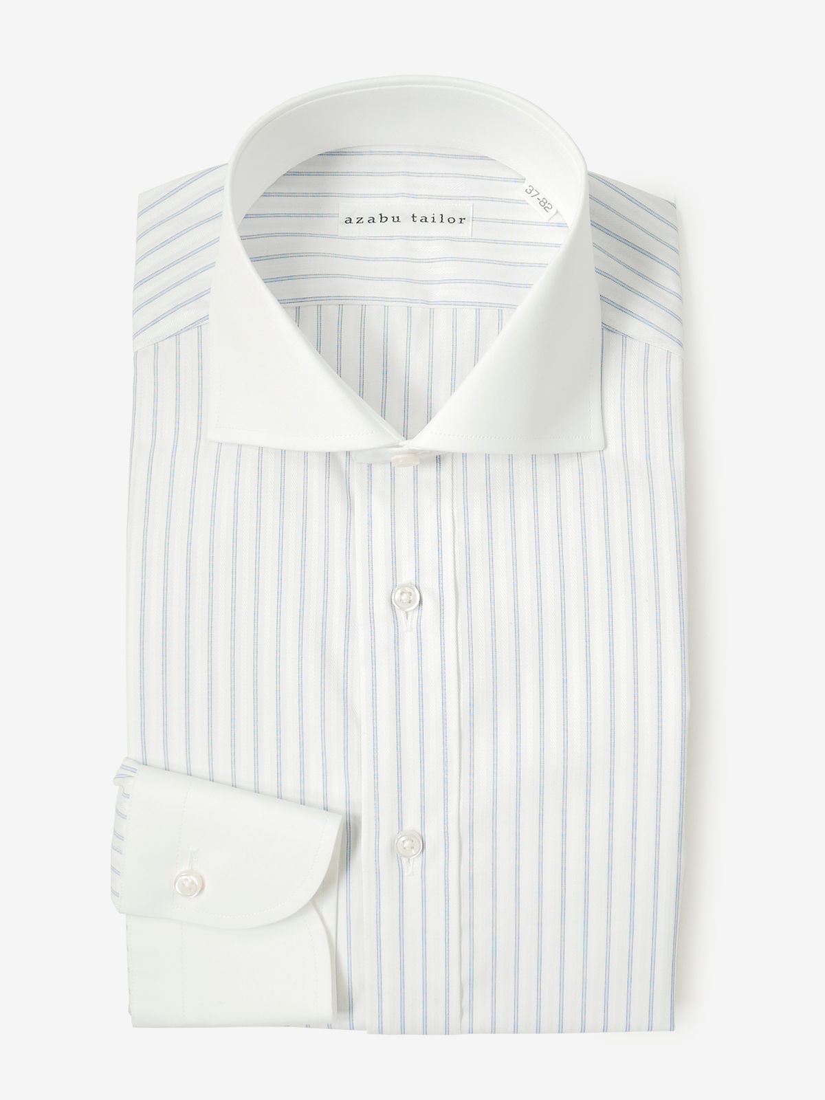 Striped Shirt With White Collar ｜ネイビー