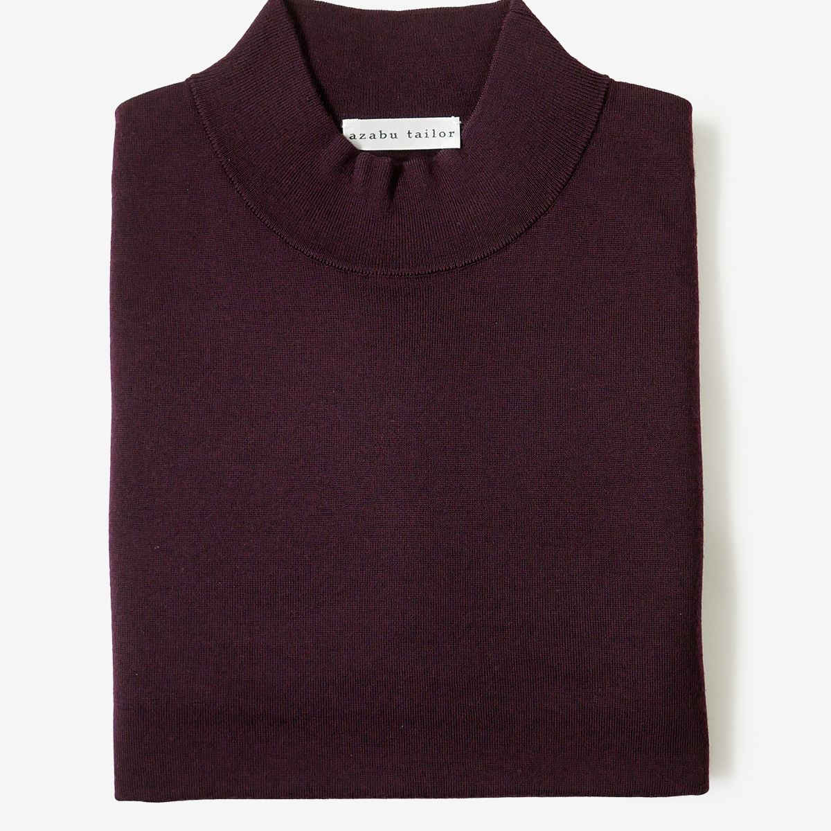 モックネックセーター｜ボルドー