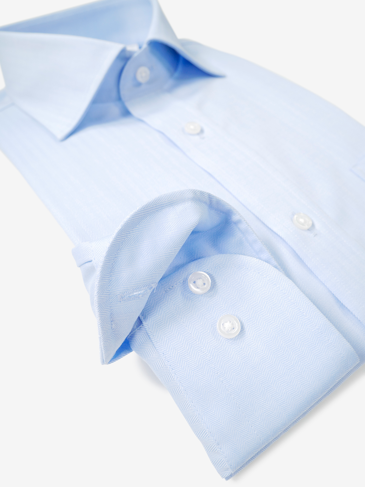 World Traveler Micro Herringbone Shirt｜サックス