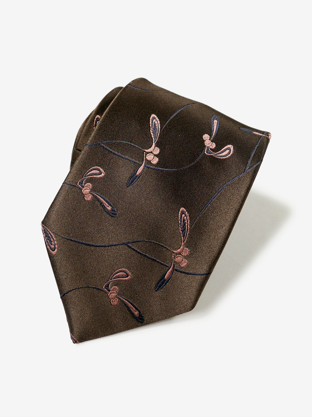 Fermo Fossati｜Floral Neat Tie｜ブラウン
