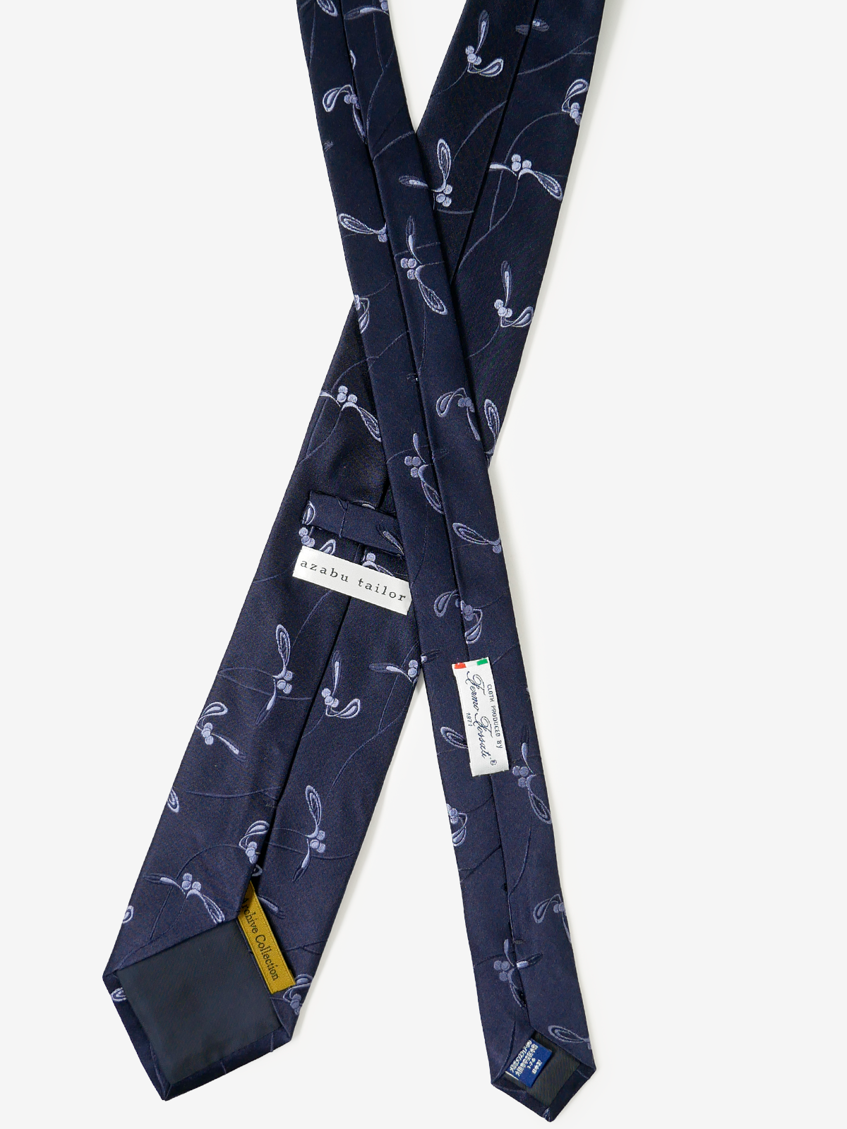 Fermo Fossati｜Floral Neat Tie｜ネイビー