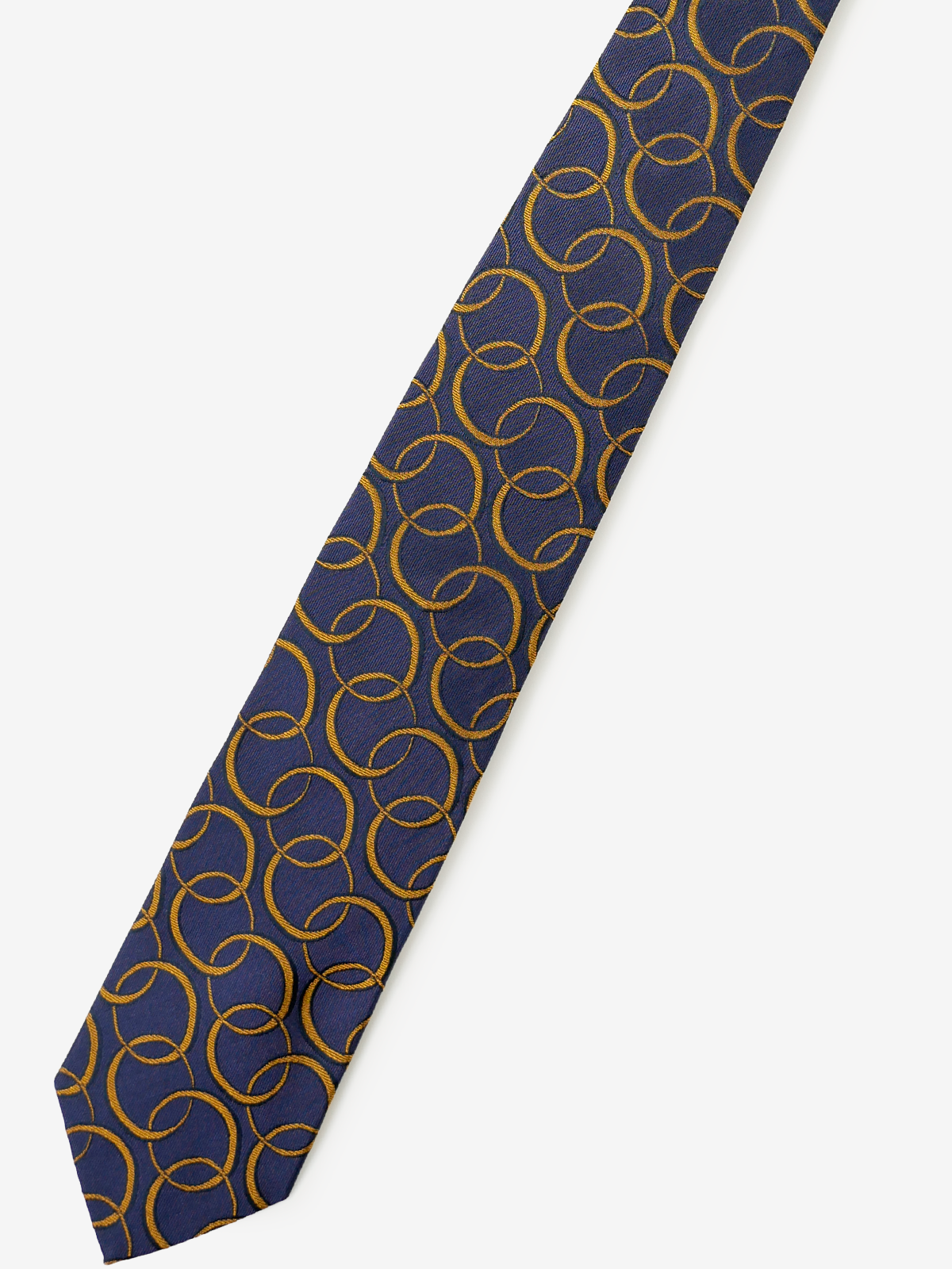 Seaward & Stearn｜Circle Pattern Tie｜ネイビー