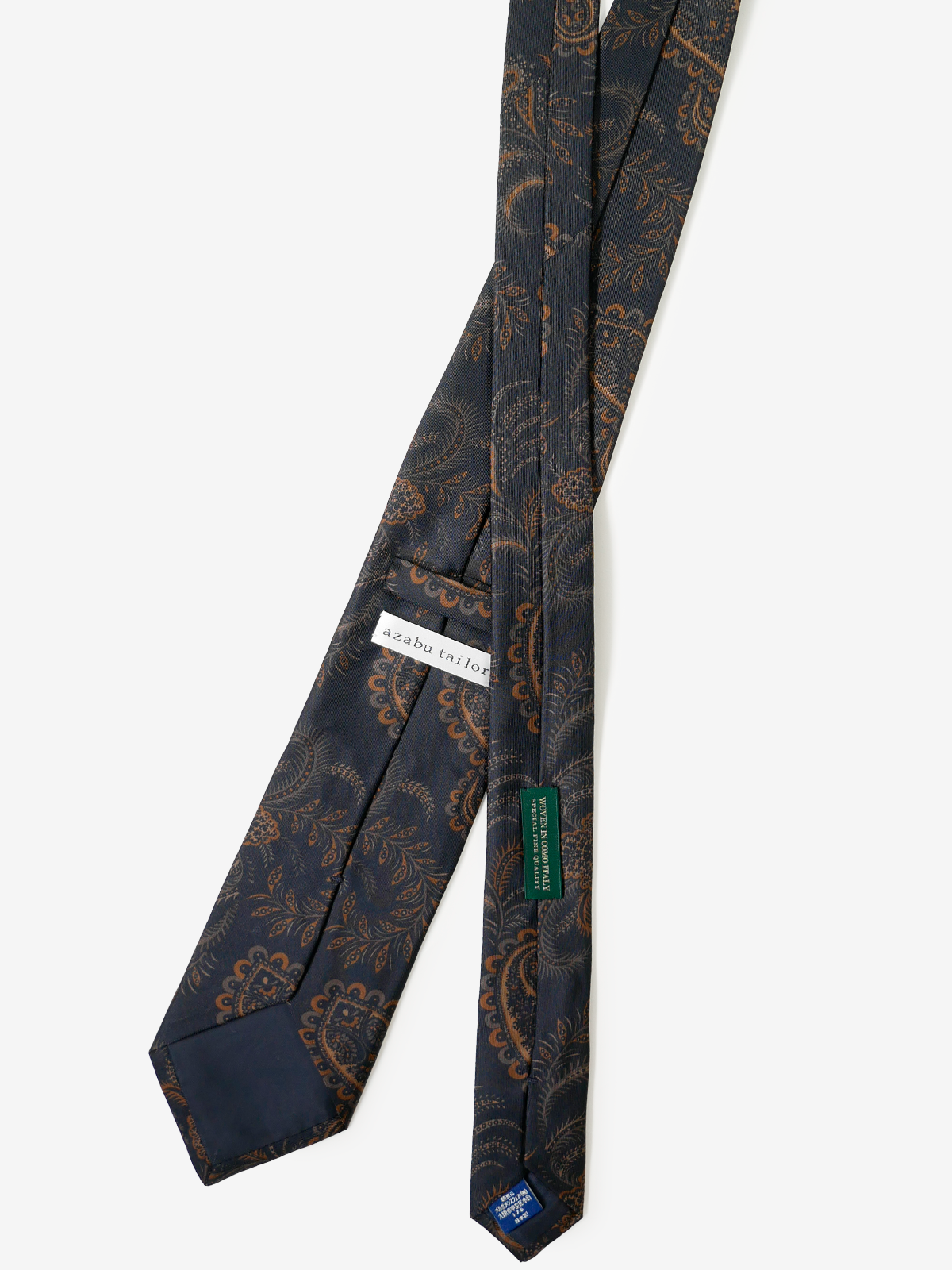 Molinelli｜Botanical Pattern Tie｜ネイビー