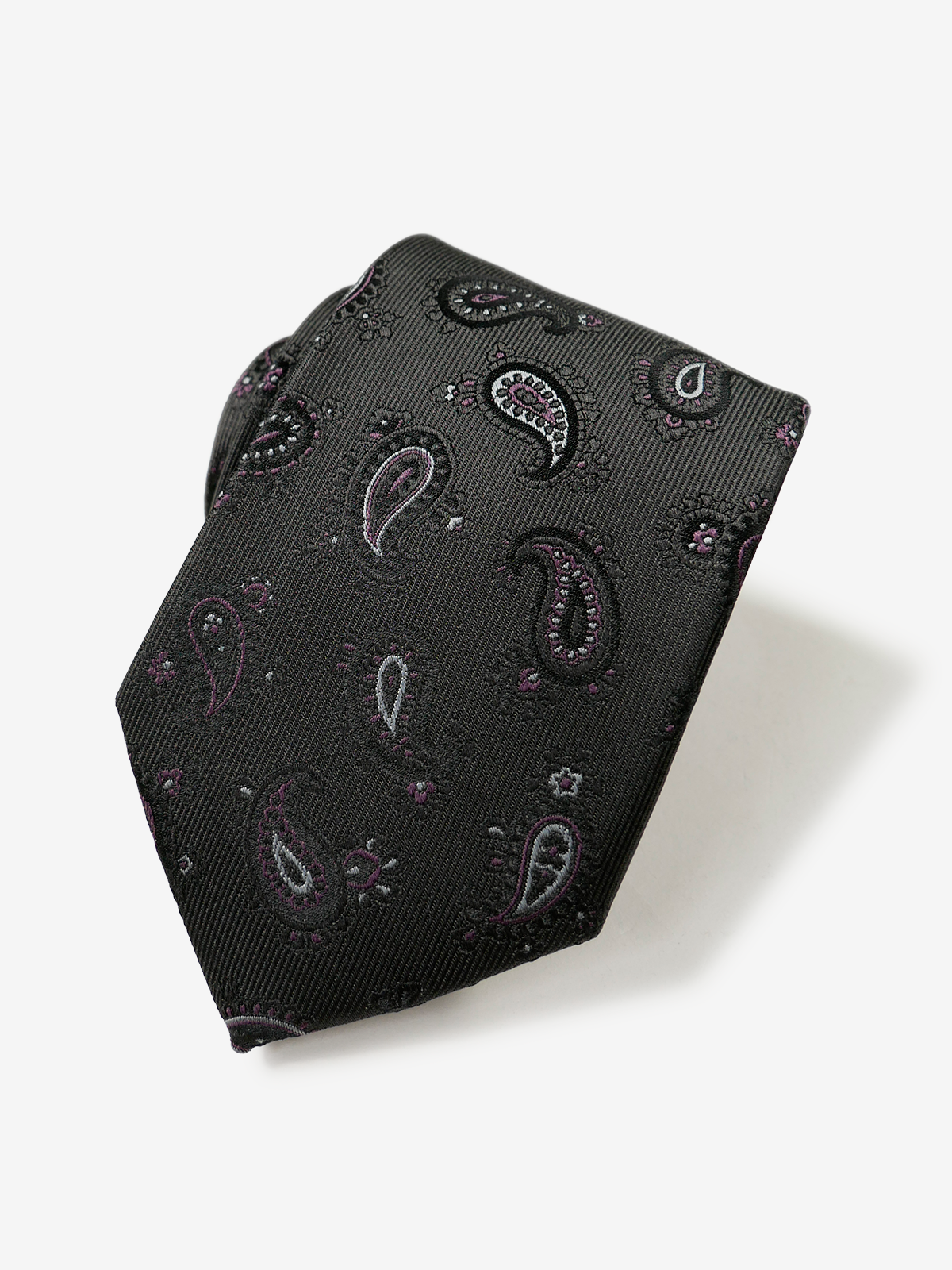 Mantero｜Paisley Neat Tie｜ブラック