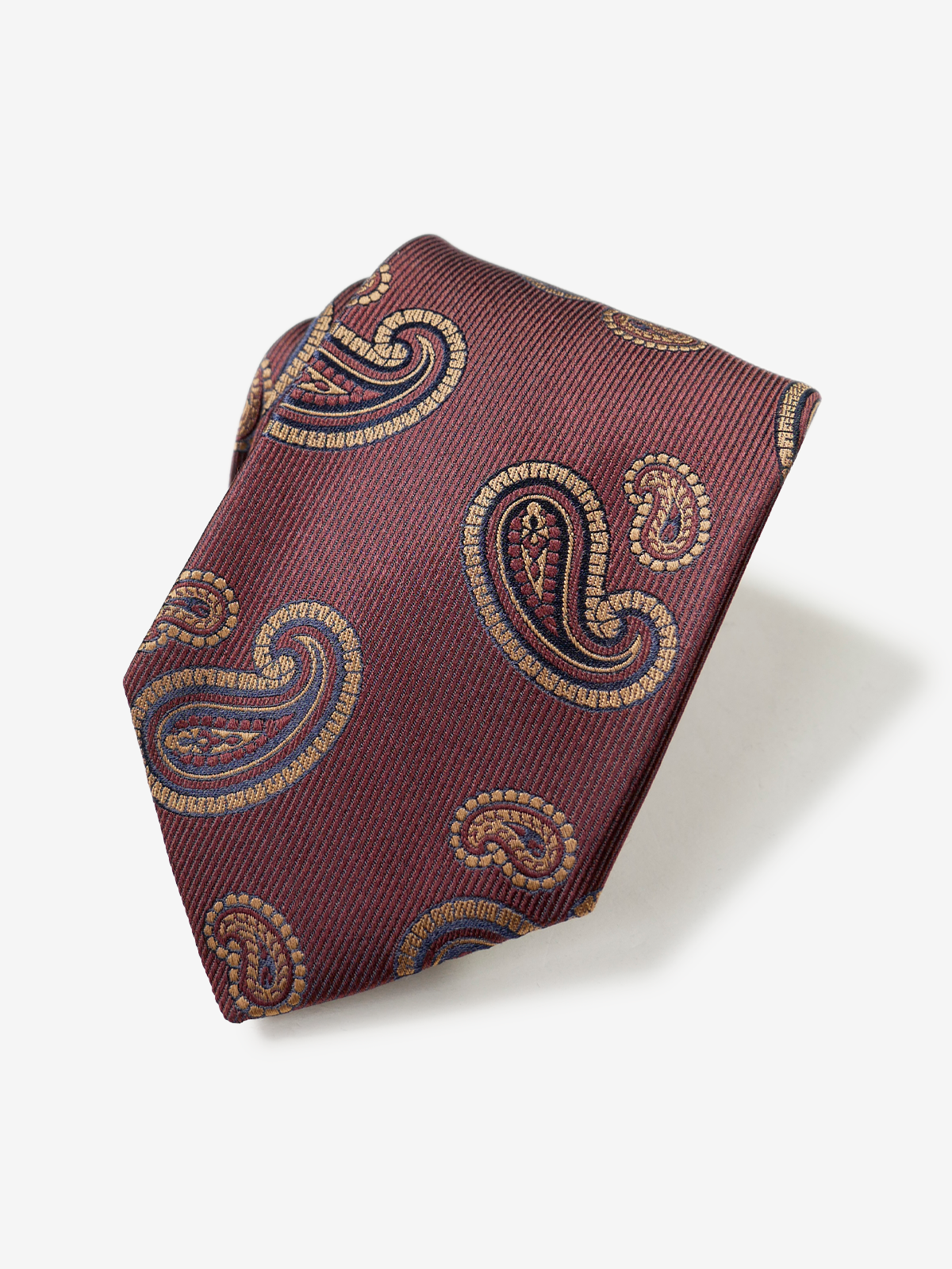 Mantero｜Paisley Neat Tie｜ボルドー
