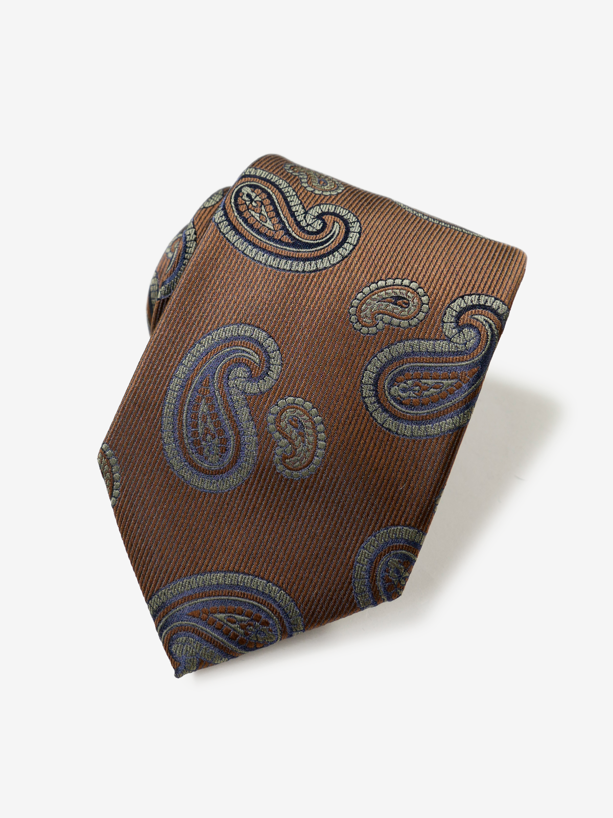 Mantero｜Paisley Neat Tie｜ブラウン