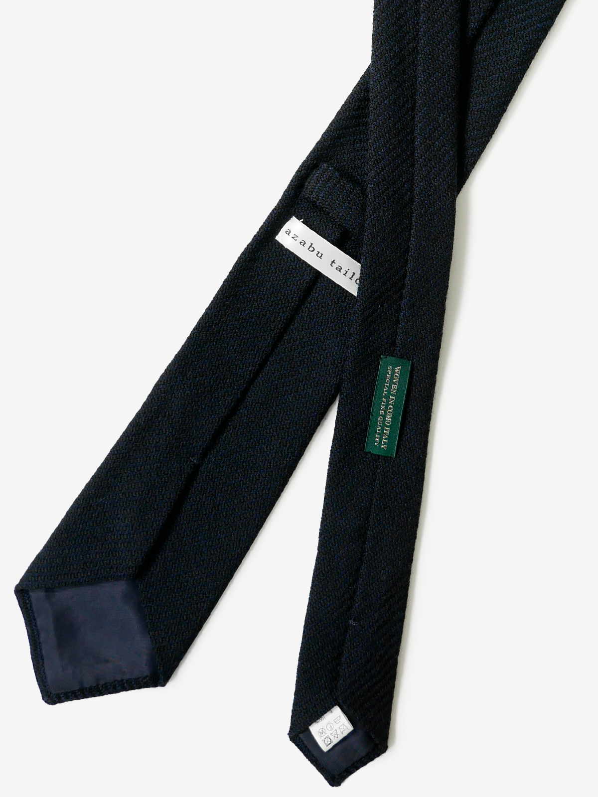 Herringbone Wool Tie｜ネイビー