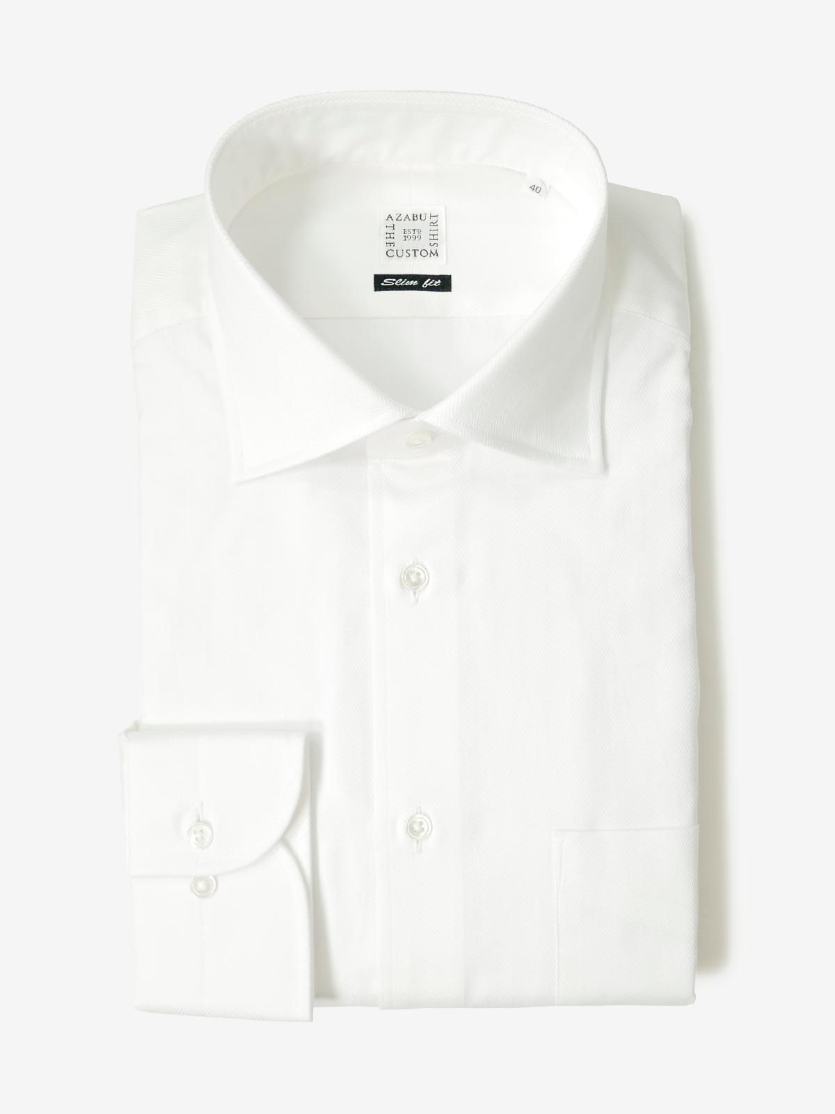 Herringbone Slim Fit Shirt｜ホワイト