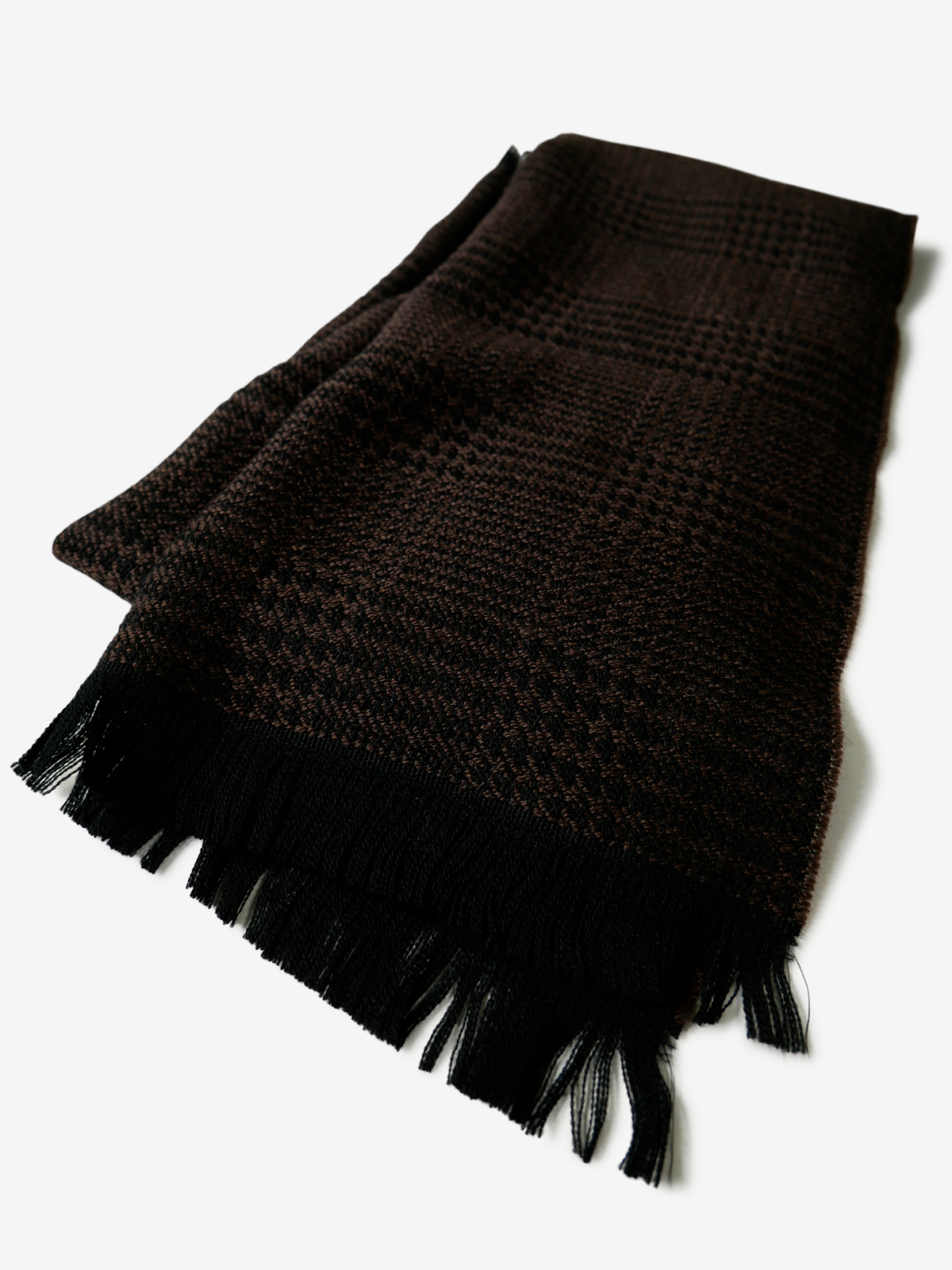 Glen plaid Wool Scarf｜ブラウン