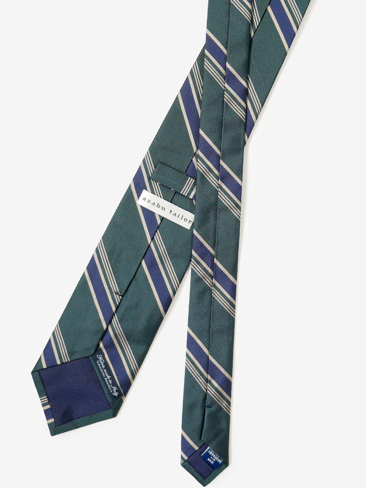 Classico Seta｜Regimental Striped Necktie｜グリーン
